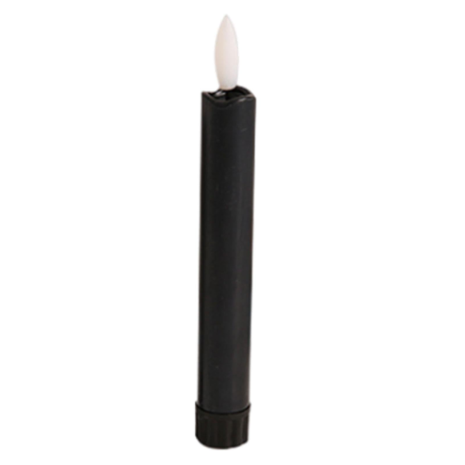 6x LED Pillar Candles Decor Flameless Candles for Holiday Halloween New Year Black