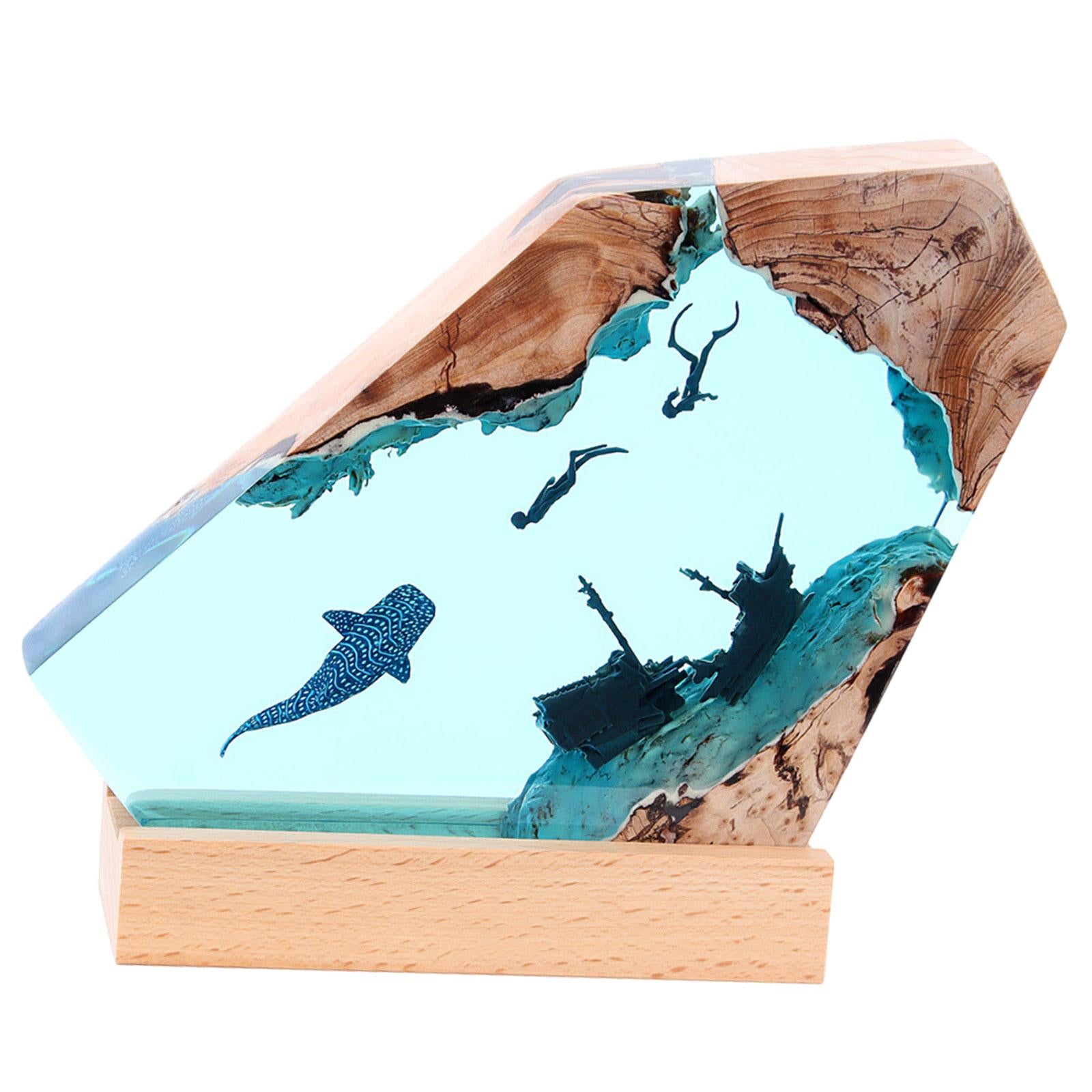 Epoxy Resin Desk Lamp Night Lamp Versatile for Family or Friend Gift 12inch