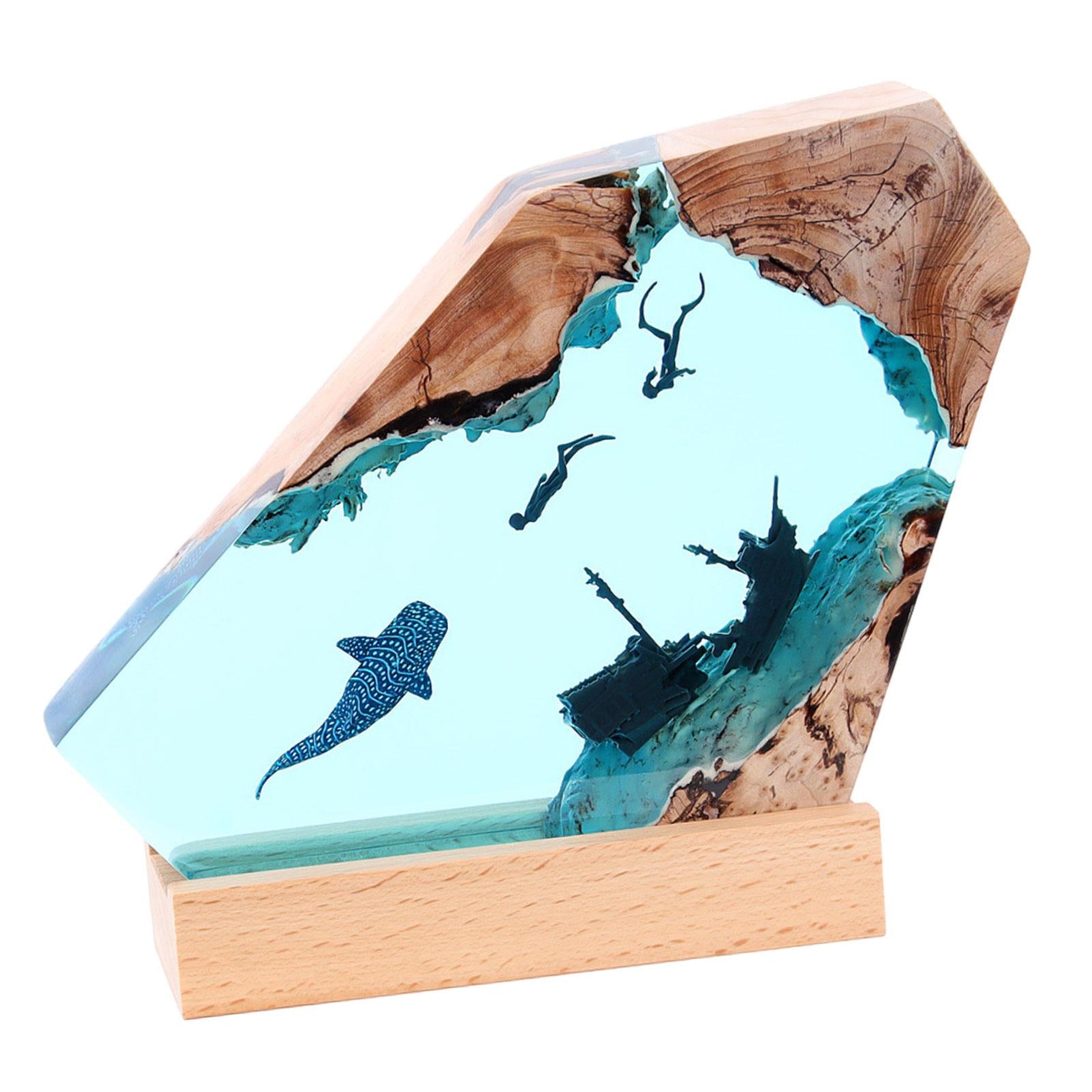 Epoxy Resin Desk Lamp Night Lamp Versatile for Family or Friend Gift 12inch