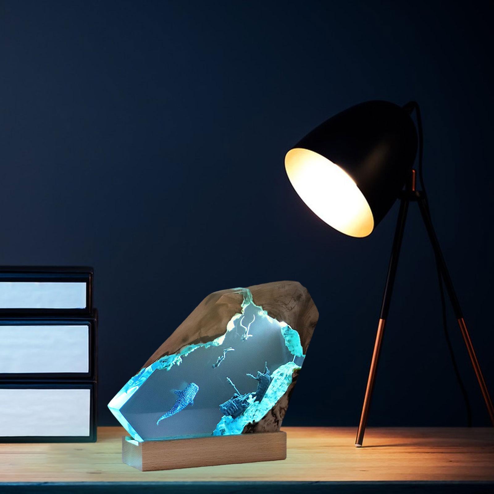 Epoxy Resin Desk Lamp Night Lamp Versatile for Family or Friend Gift 12inch