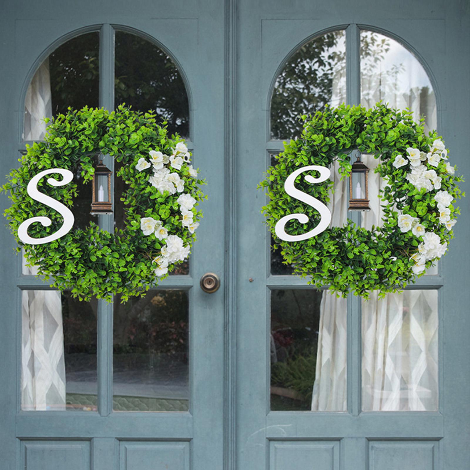 Front Door Wreath Faux Green Wreath for Fireplaces Indoor Outdoor Fall Decor