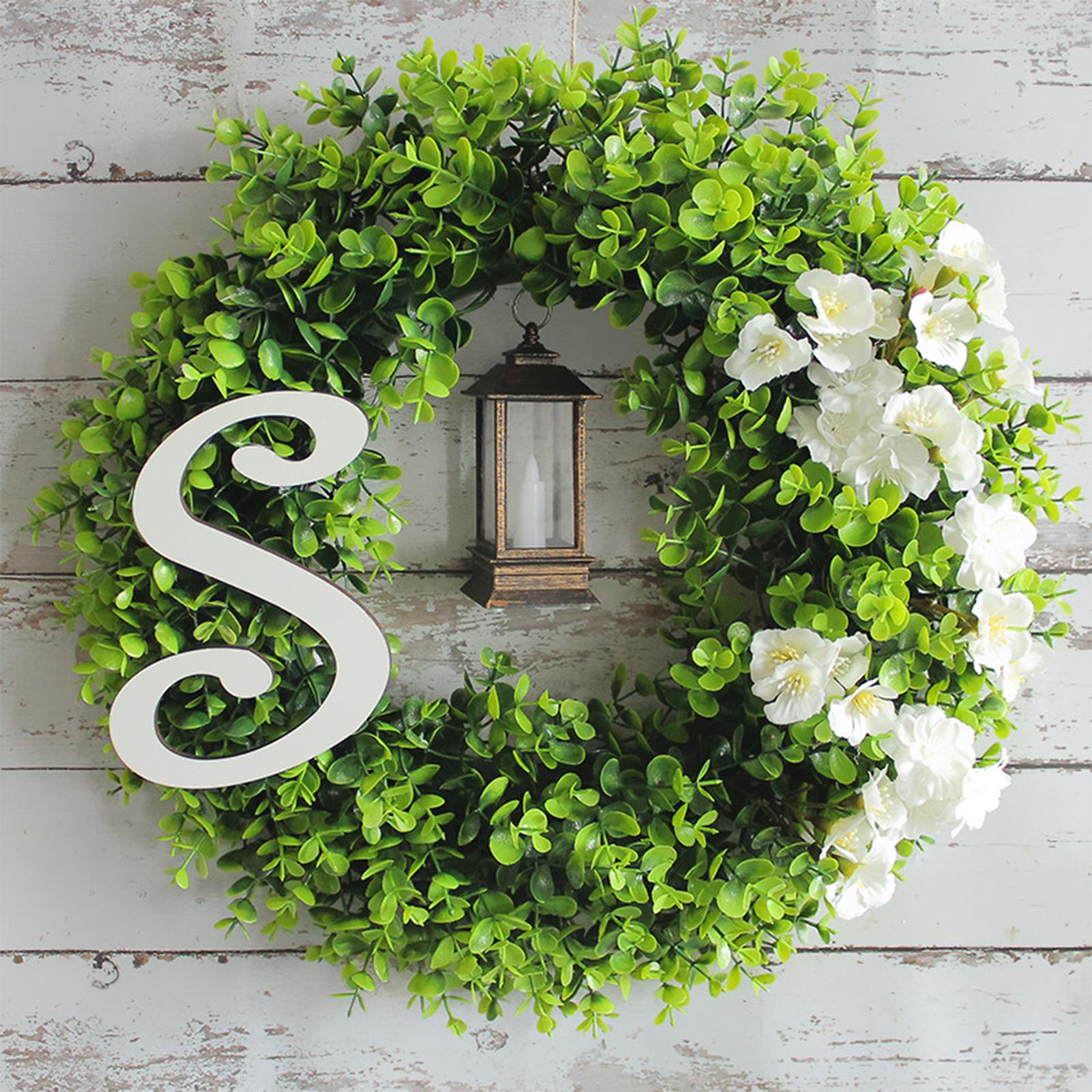 Front Door Wreath Faux Green Wreath for Fireplaces Indoor Outdoor Fall Decor