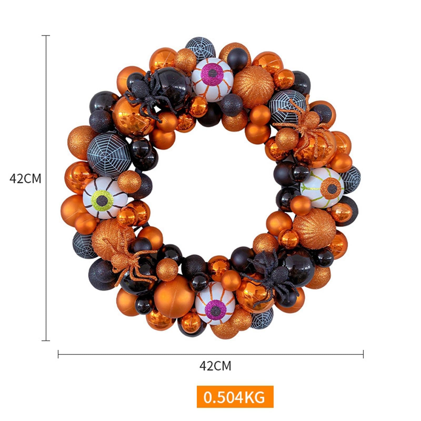 42cm Halloween Spiders Ball Wreath Garland Sturdy for Door Wall Mantel Decor Style A