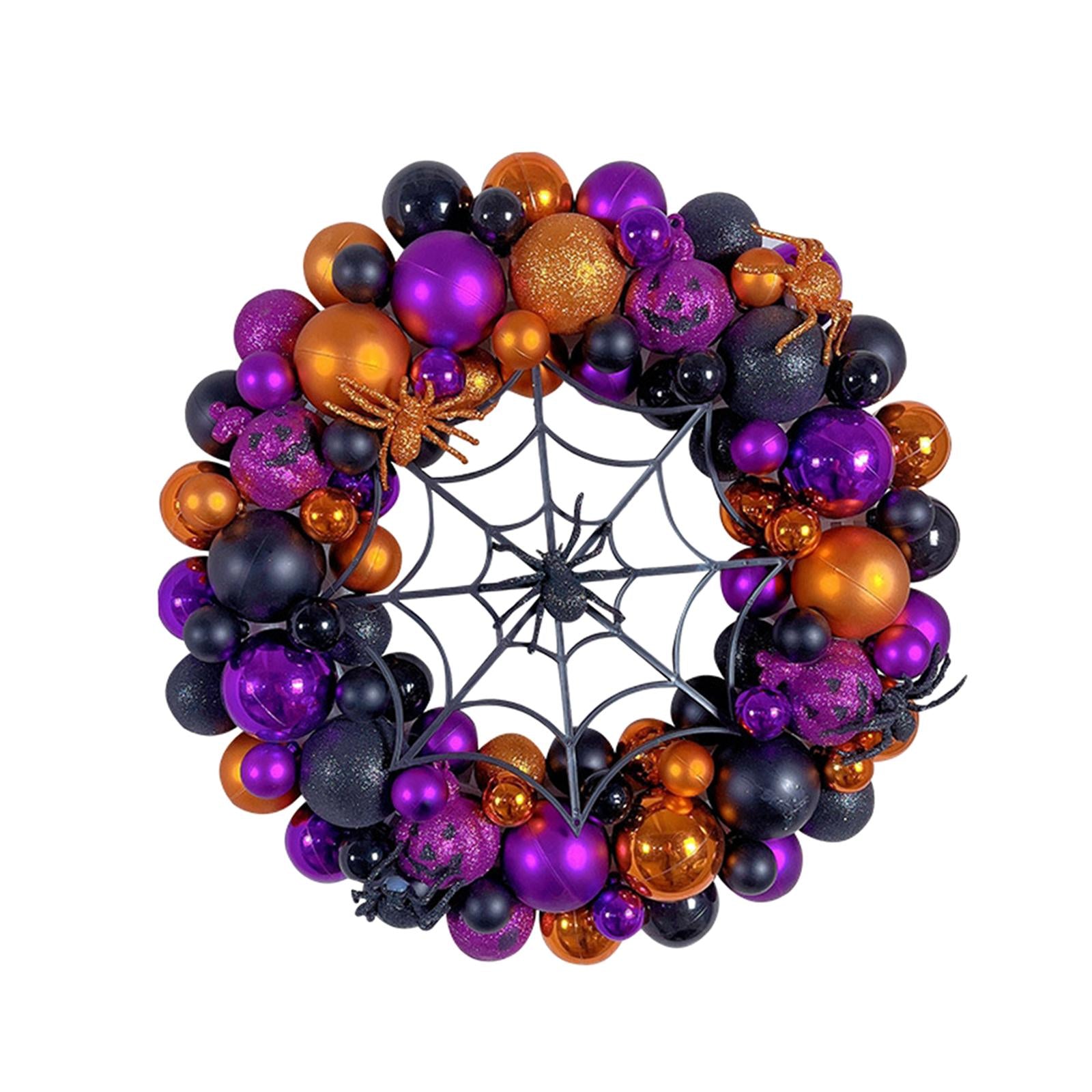 42cm Halloween Spiders Ball Wreath Garland Sturdy for Door Wall Mantel Decor Style B