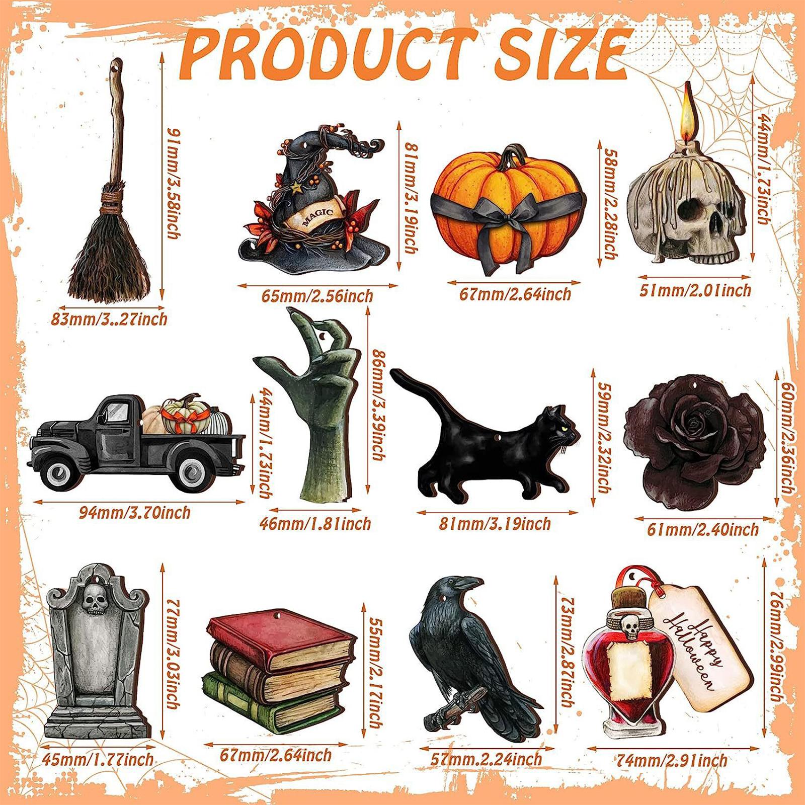 Wooden Halloween Tree Hanging Ornaments Sturdy Party Supplies for Home Decor Style B