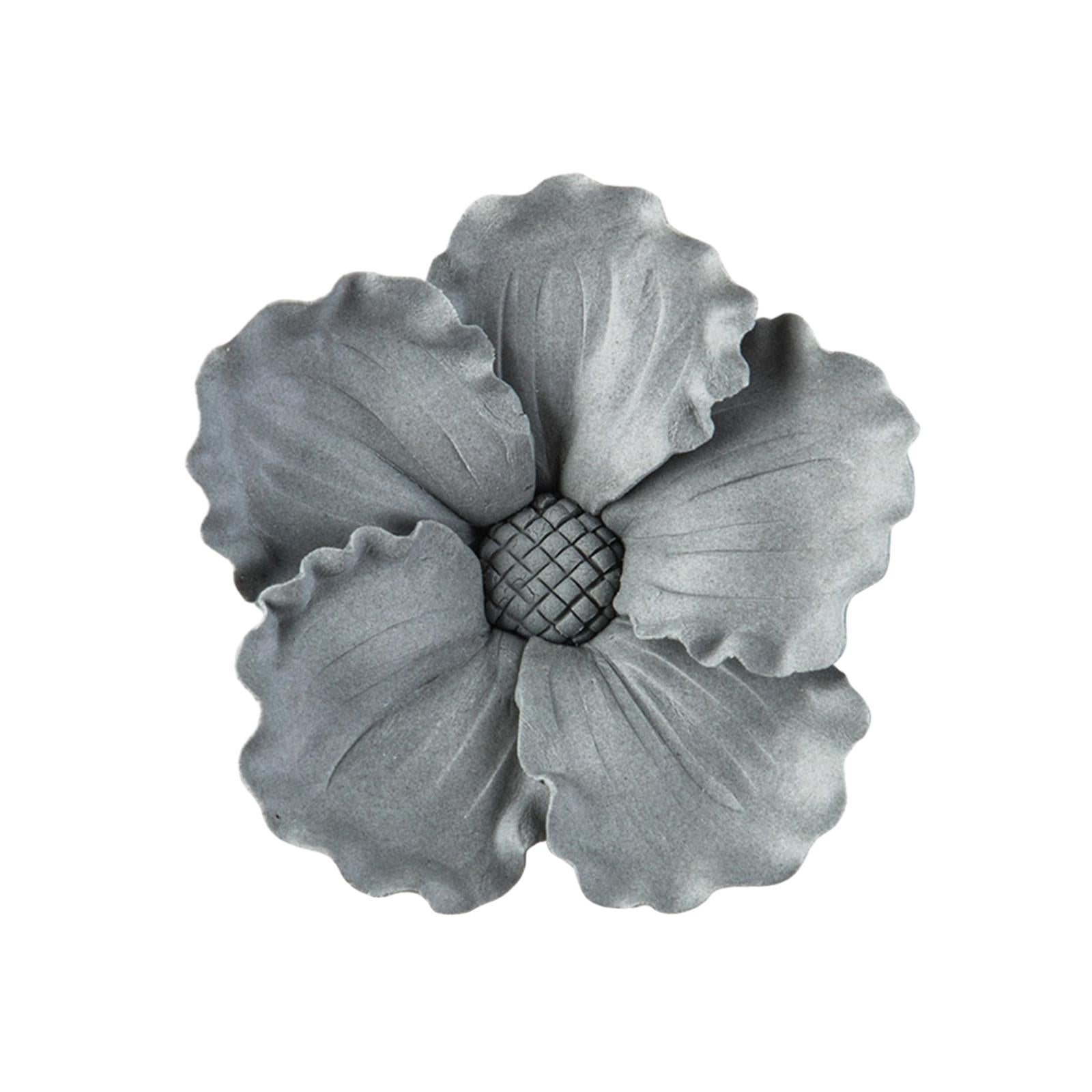 Ceramics Flower Decor 3D Floral Sculpture Sculpture for Wall Background 9cm Style B