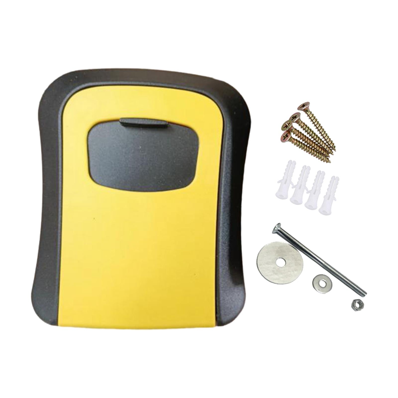 Key Lock Box Portable Resettable Key Storage Box for Office Outdoor Realtors Yellow