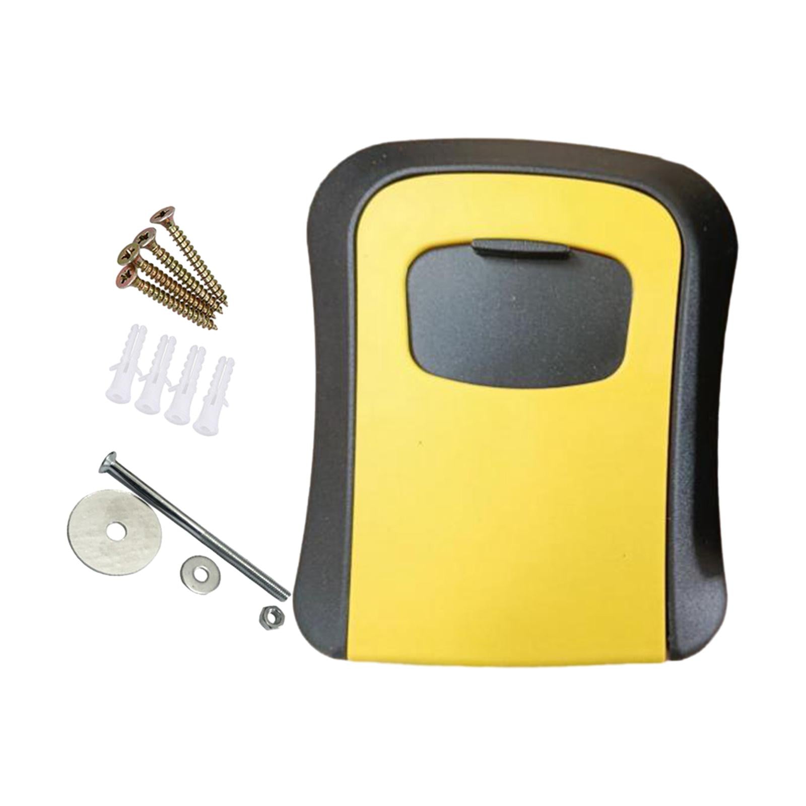 Key Lock Box Portable Resettable Key Storage Box for Office Outdoor Realtors Yellow