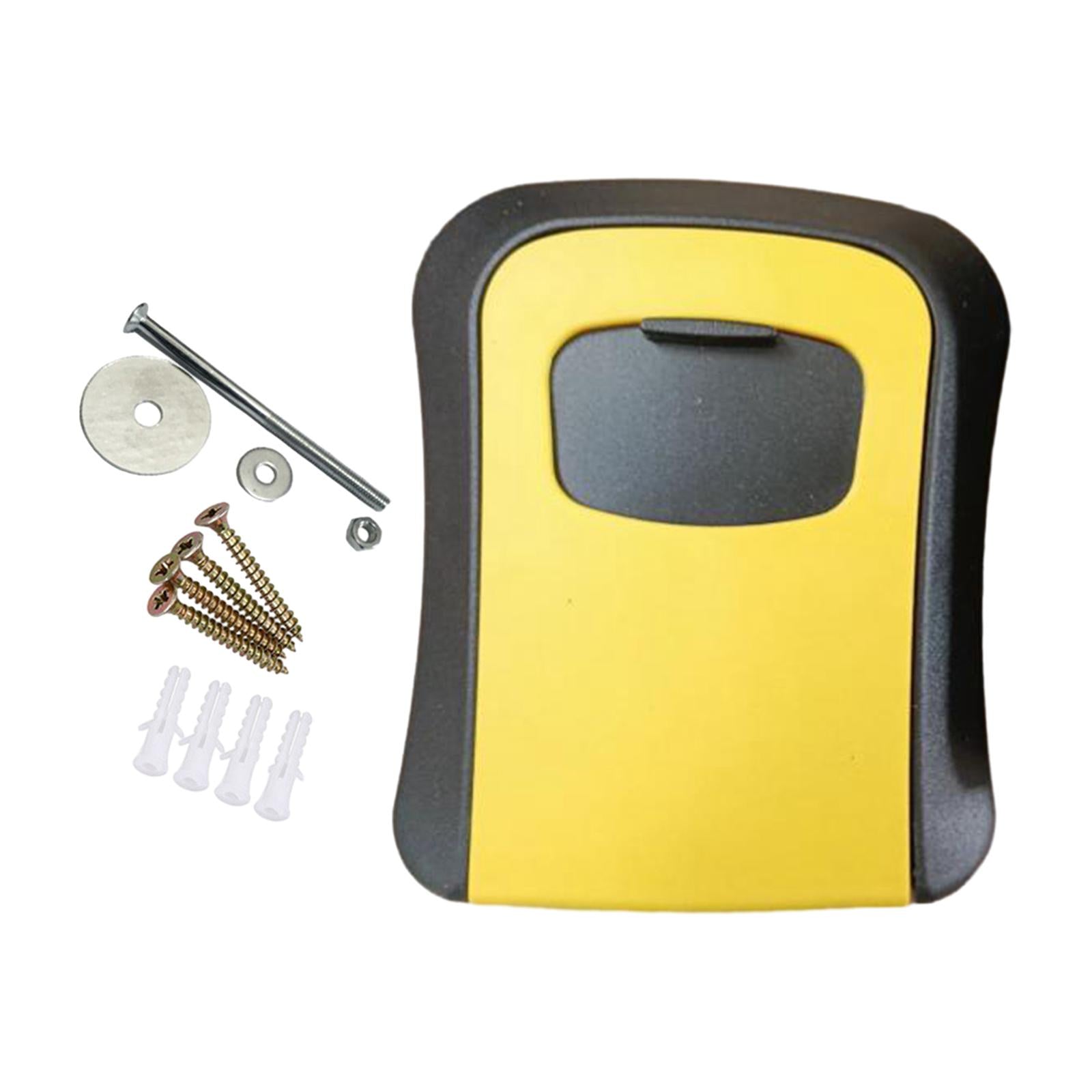 Key Lock Box Portable Resettable Key Storage Box for Office Outdoor Realtors Yellow