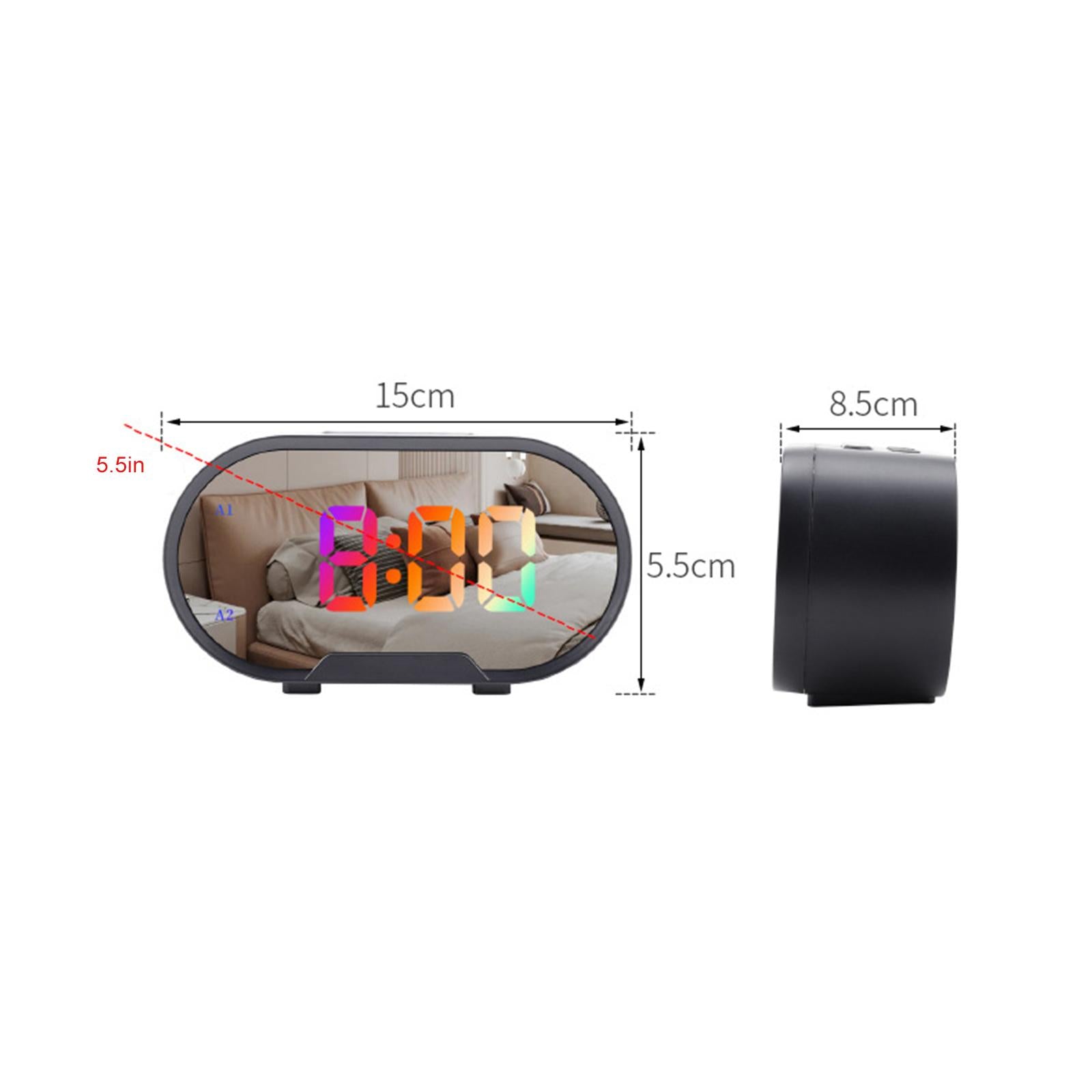 Digital Dual Alarm Clock LED Bedroom Alarm Clocks for Bedroom Kitchen Office White