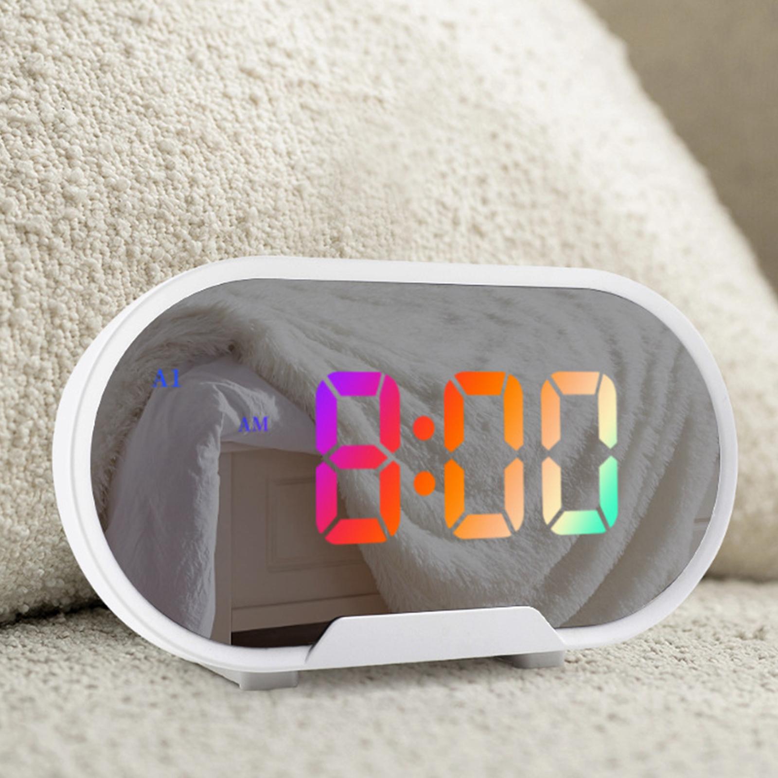 Digital Dual Alarm Clock LED Bedroom Alarm Clocks for Bedroom Kitchen Office White
