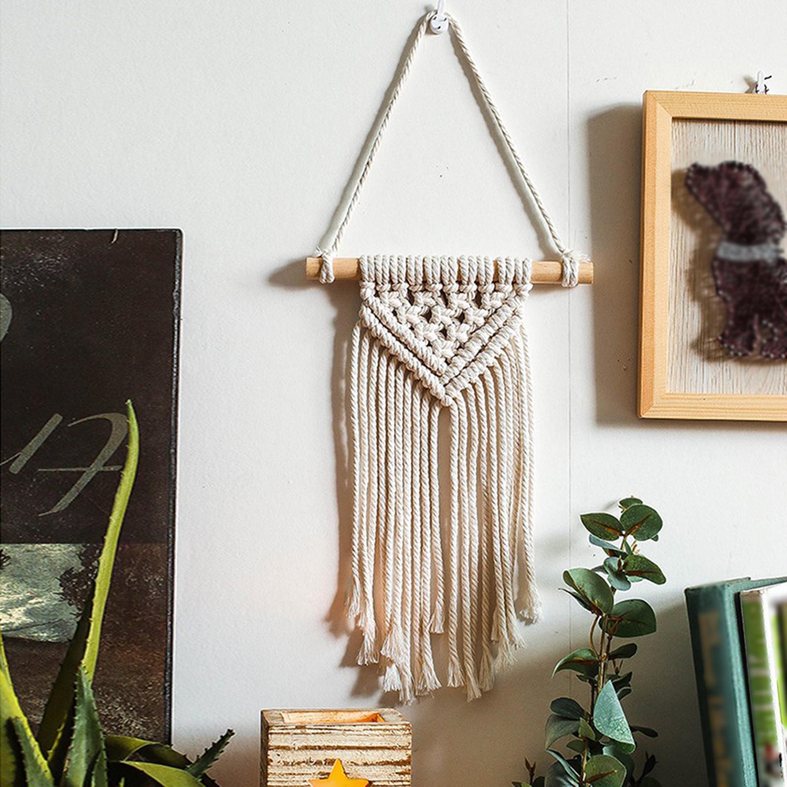 Macrame Wall Hanging Bohemian Woven Tapestry for Apartment Kids Room Wedding