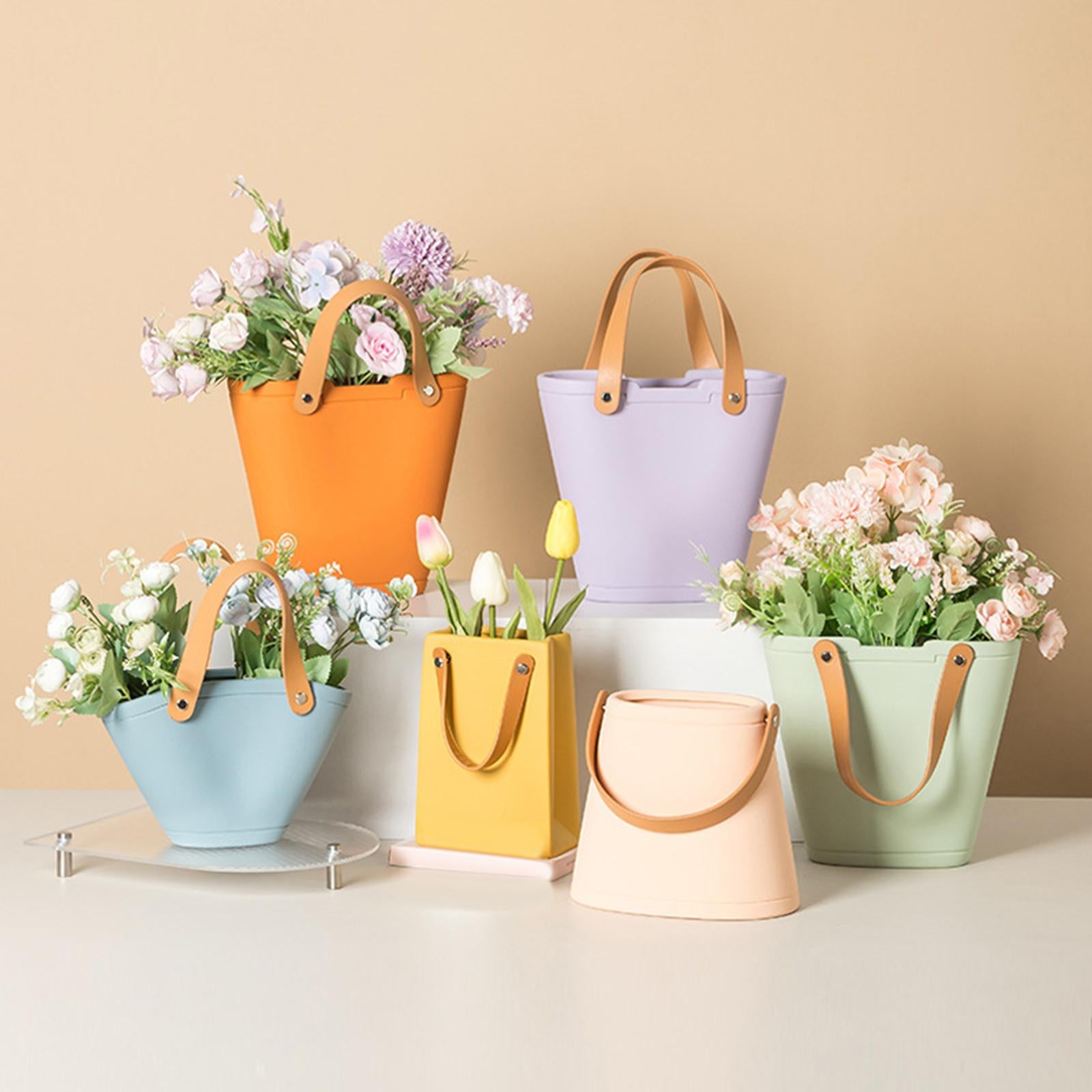 Ceramic Vase Minimalist Tall Gifts Bag Vase for Office Bedroom Dinning Table A