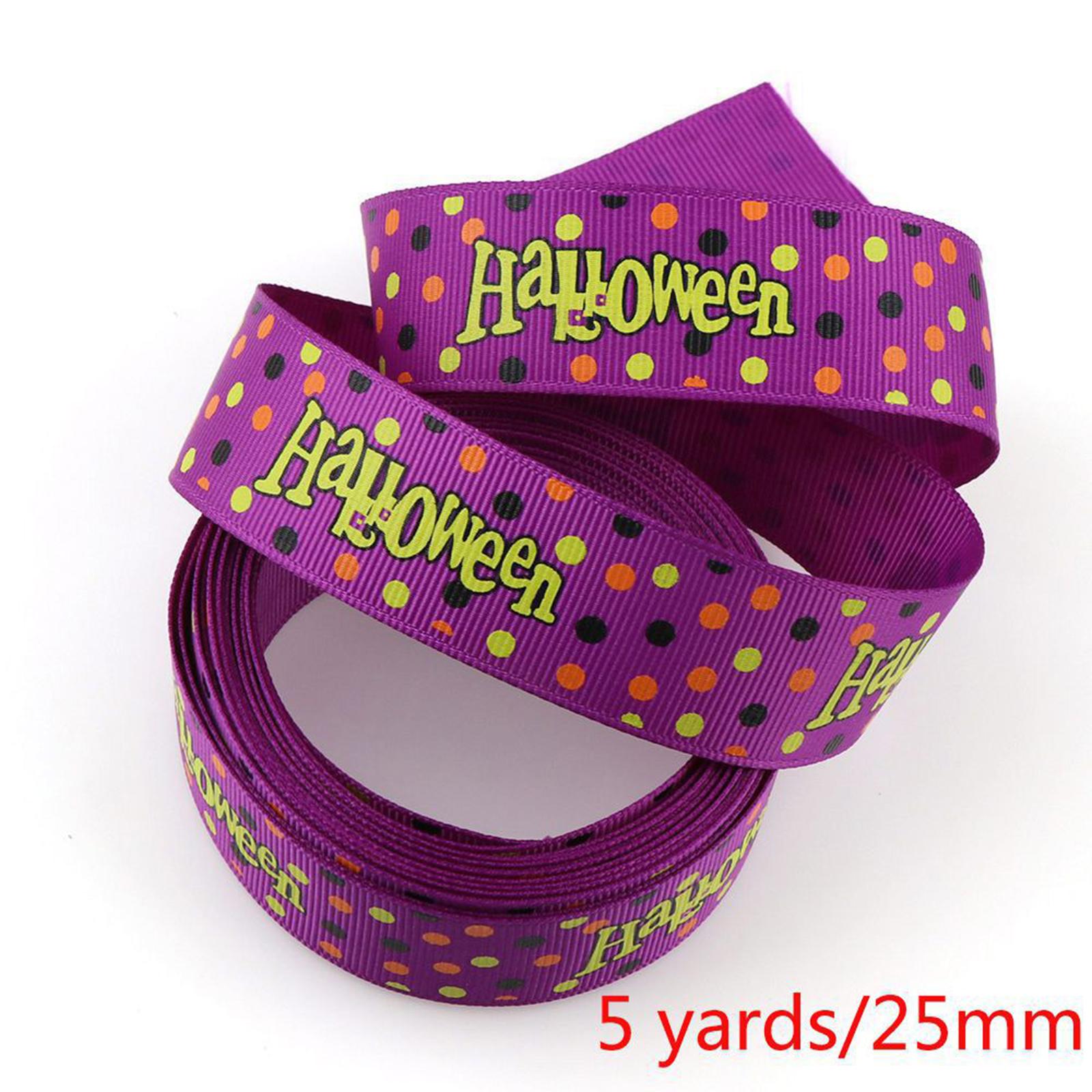 Halloween Gift Wrapping Ribbon 25mm for Card Making Home Decor Gift Wrapping Style A