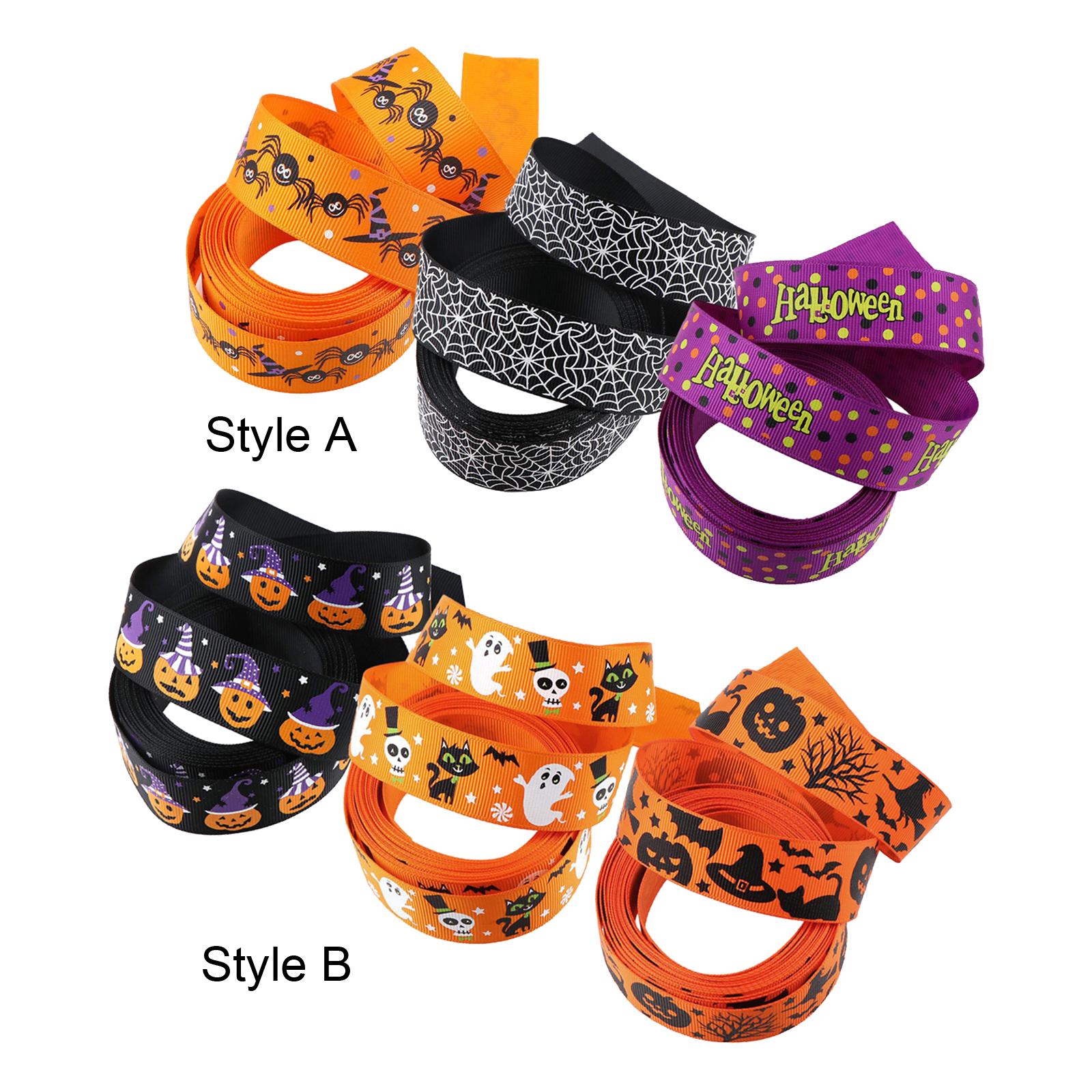 Halloween Gift Wrapping Ribbon 25mm for Card Making Home Decor Gift Wrapping Style A