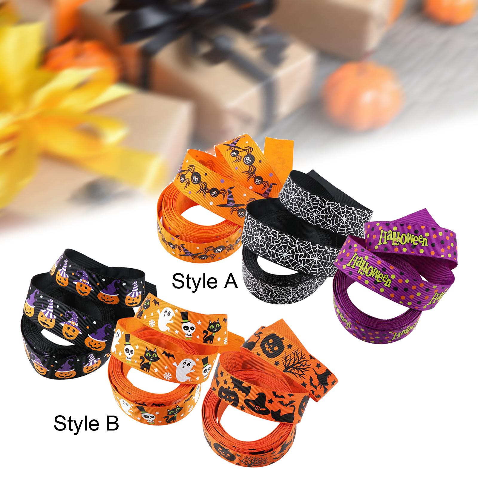 Halloween Gift Wrapping Ribbon 25mm for Card Making Home Decor Gift Wrapping Style A