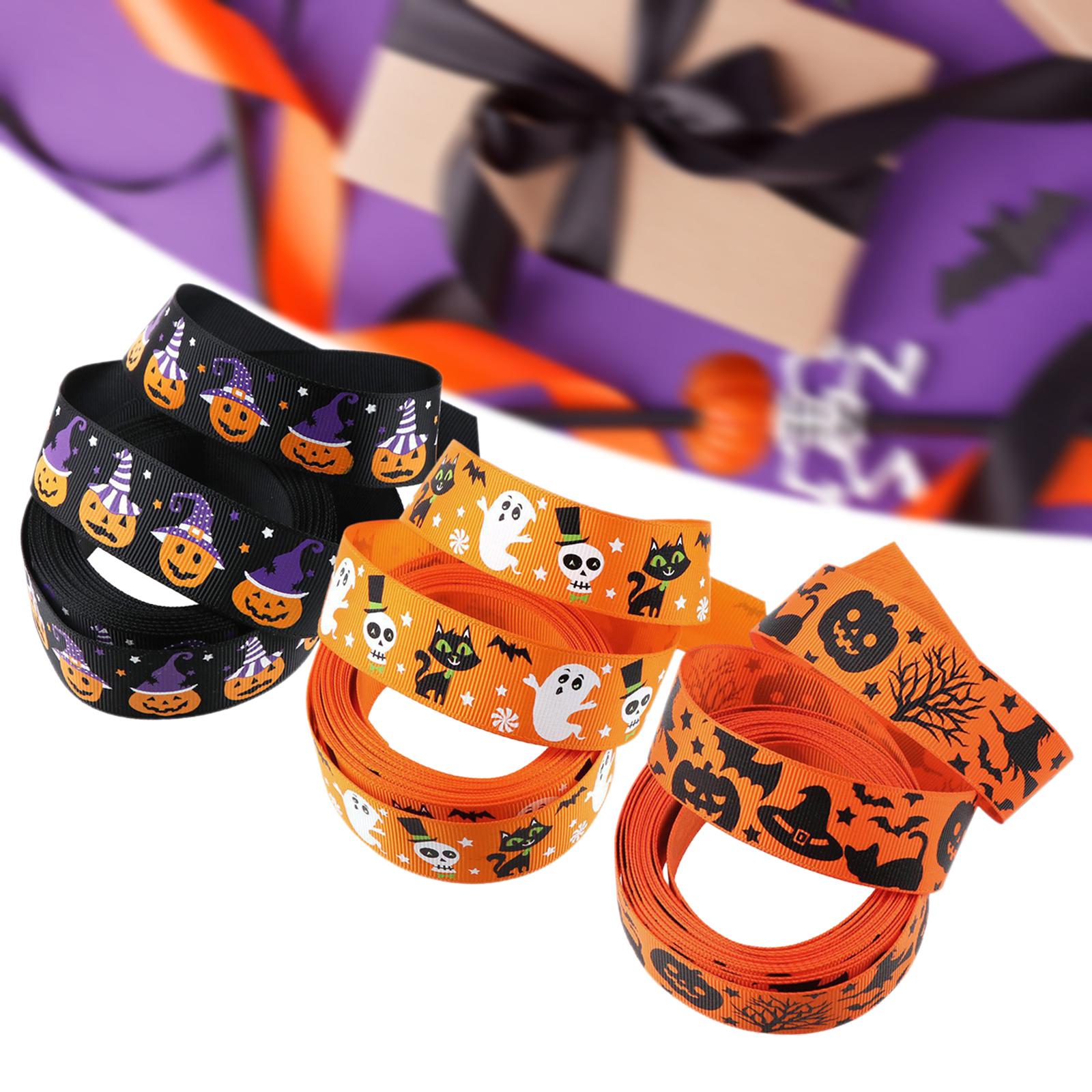 Halloween Gift Wrapping Ribbon 25mm for Card Making Home Decor Gift Wrapping Style B