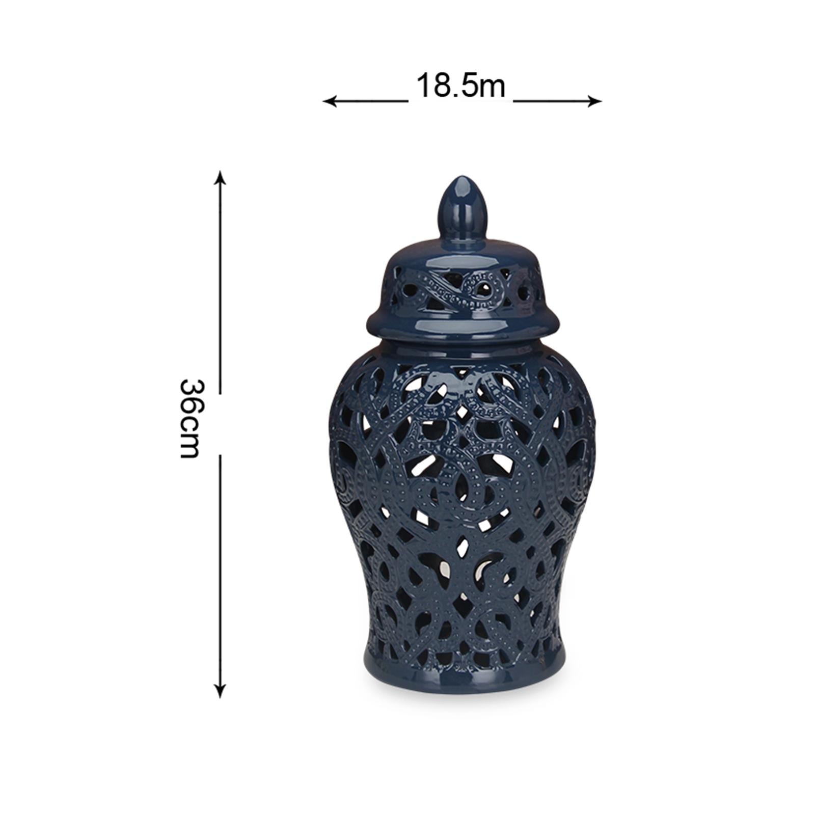 Ceramic Vase Traditional Handicraft with Lid Decoration Porcelain Ginger Jar