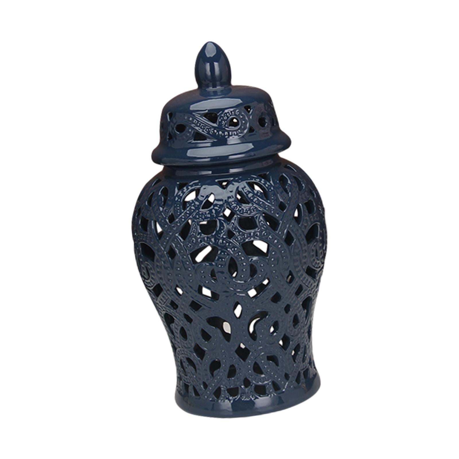 Ceramic Vase Traditional Handicraft with Lid Decoration Porcelain Ginger Jar