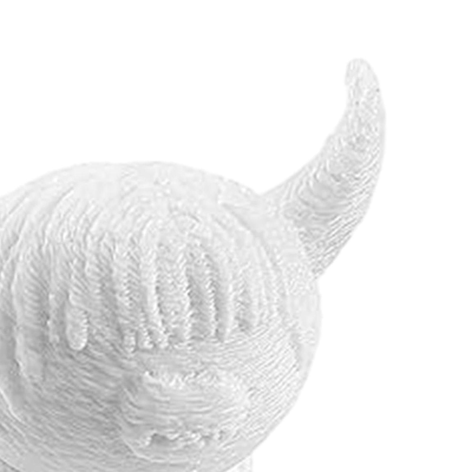 Cow Figurine Mini Souvenirs Gift Craft Ornament for Office Fireplace Cabinet L White