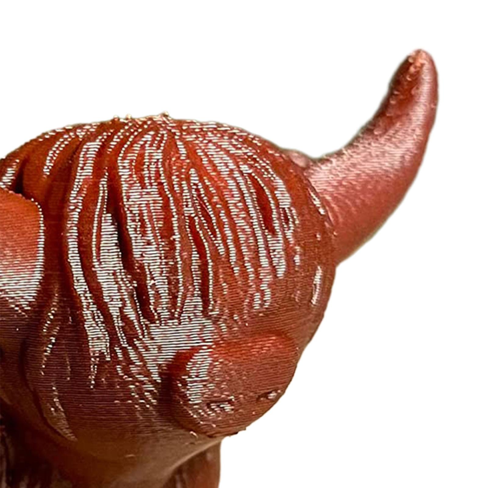 Cow Figurine Mini Souvenirs Gift Craft Ornament for Office Fireplace Cabinet L Maroon