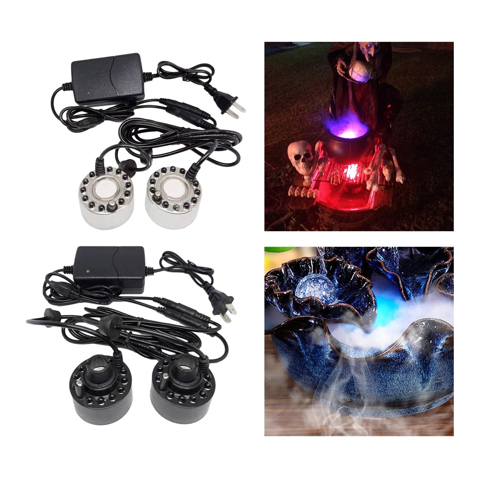 Mini Mist Fogger Mister Two Heads with Colorful Lights EU 220V Adapter Stainless Steel