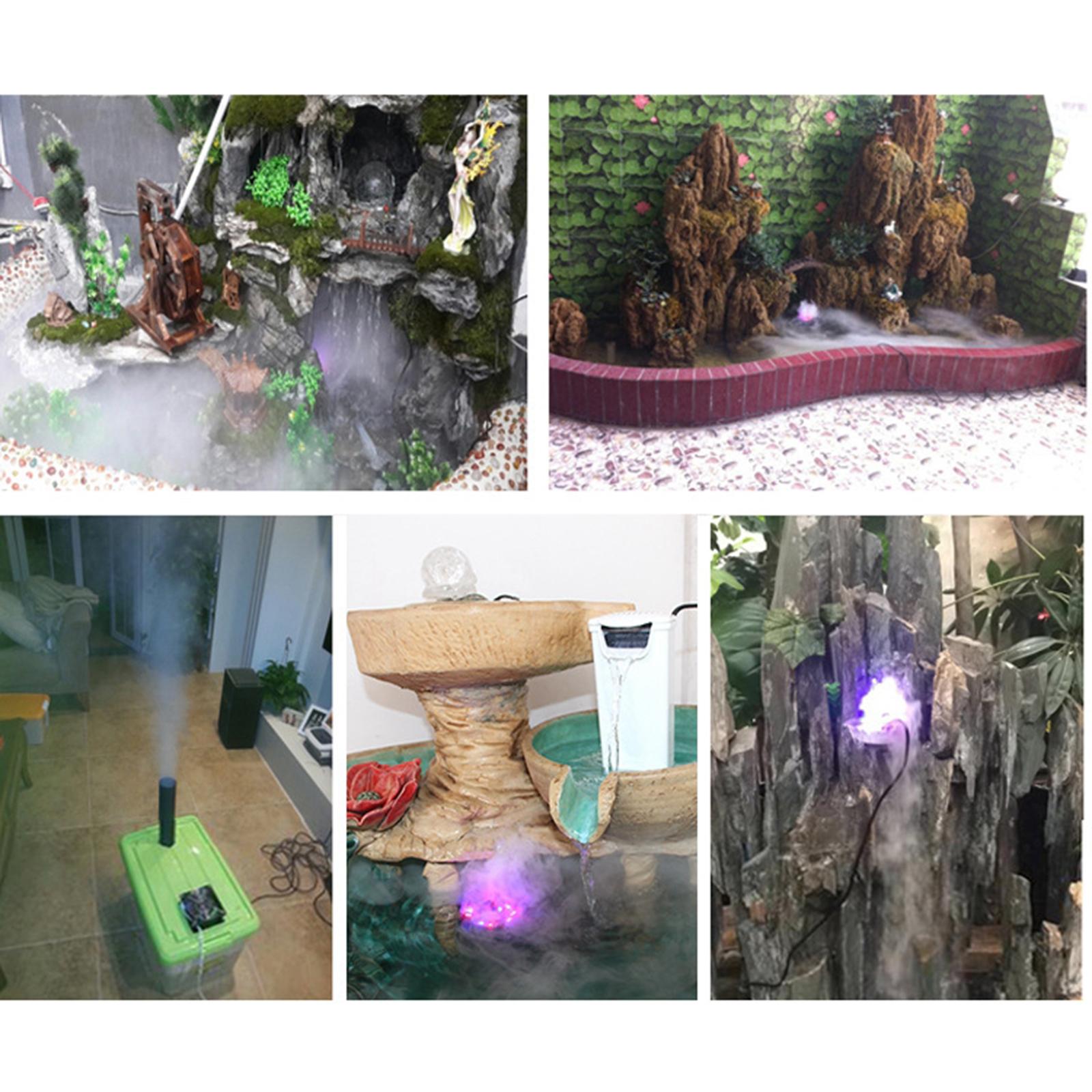 Mini Mist Fogger Mister Two Heads with Colorful Lights EU 220V Adapter Stainless Steel