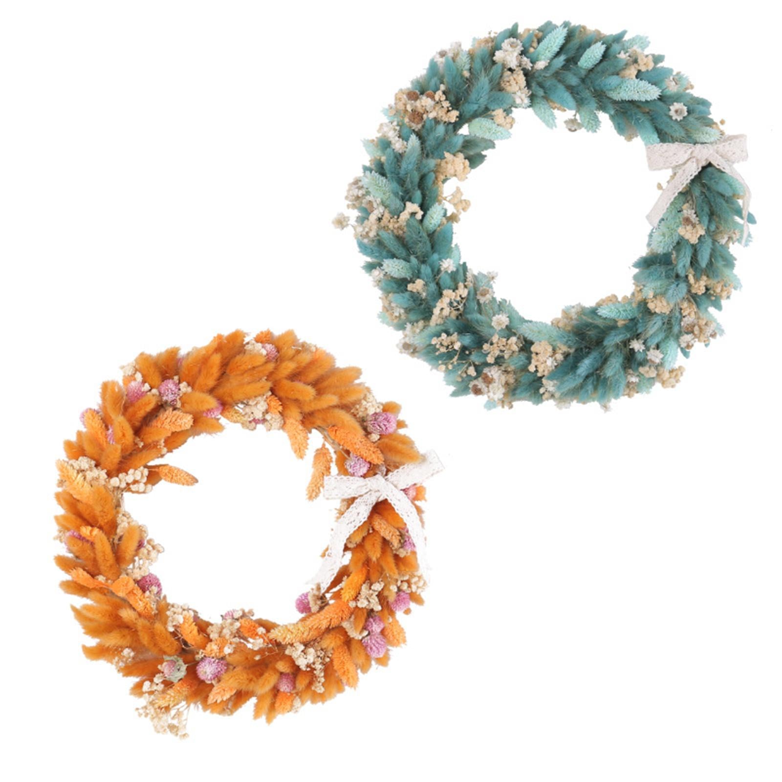 Harvest Festival Wreath Round 14inch Fall Wreath for Wall Wedding Decoration Orange