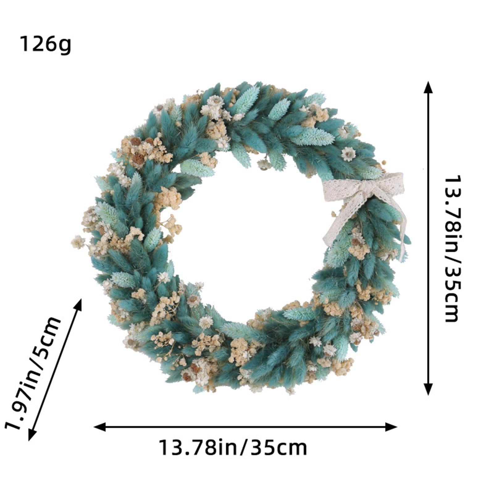 Harvest Festival Wreath Round 14inch Fall Wreath for Wall Wedding Decoration Green