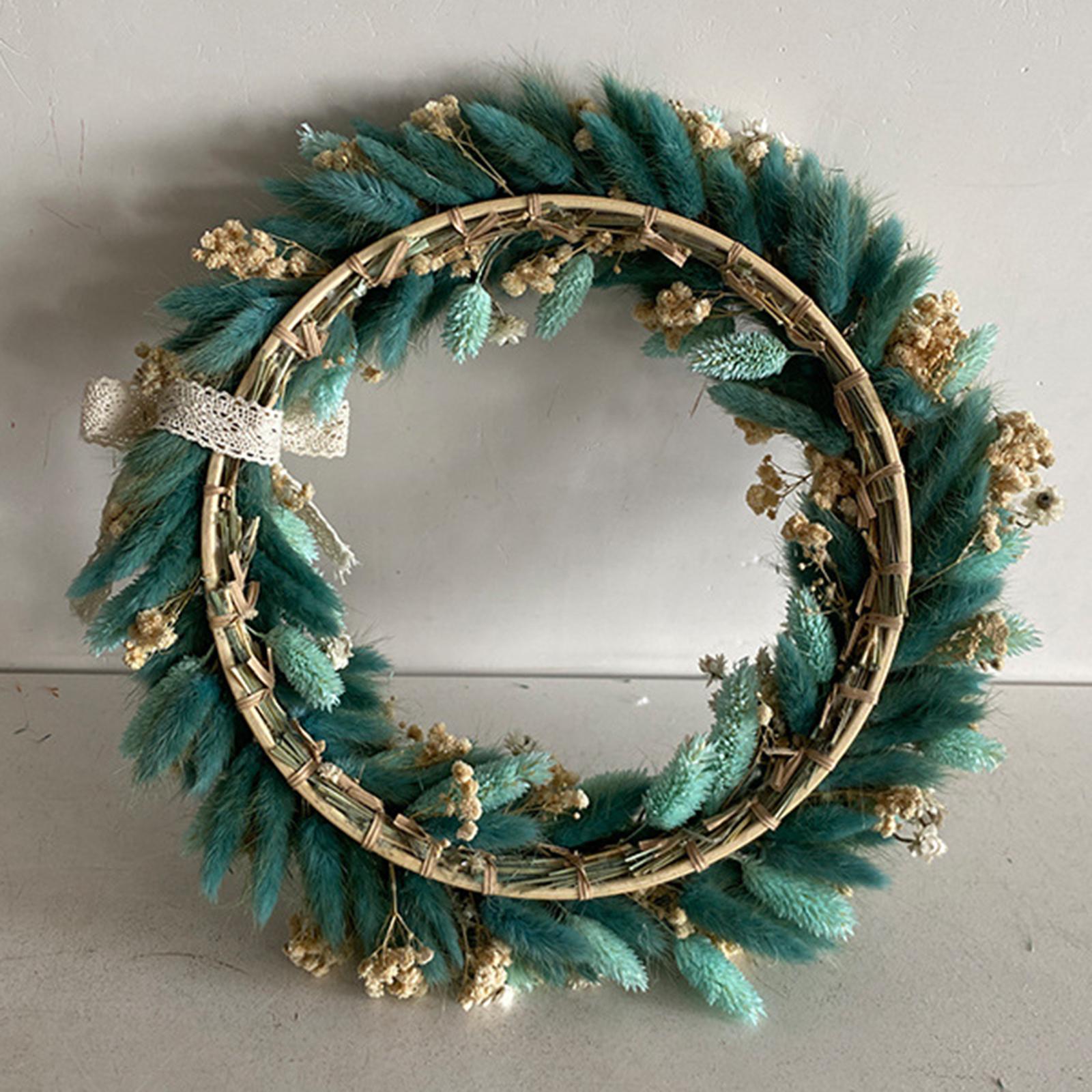 Harvest Festival Wreath Round 14inch Fall Wreath for Wall Wedding Decoration Green