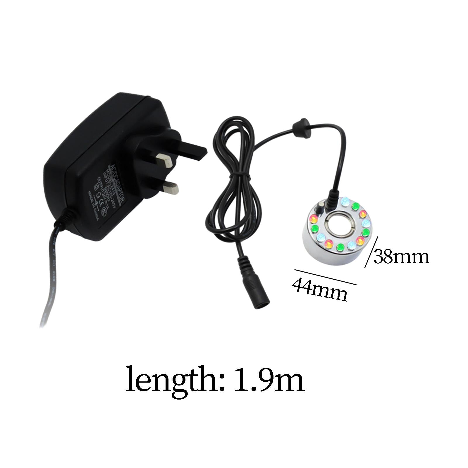 Ultrasonic Mist Fogger Mister 12 LED Fogger for Home Rockery Pond Sink Pot