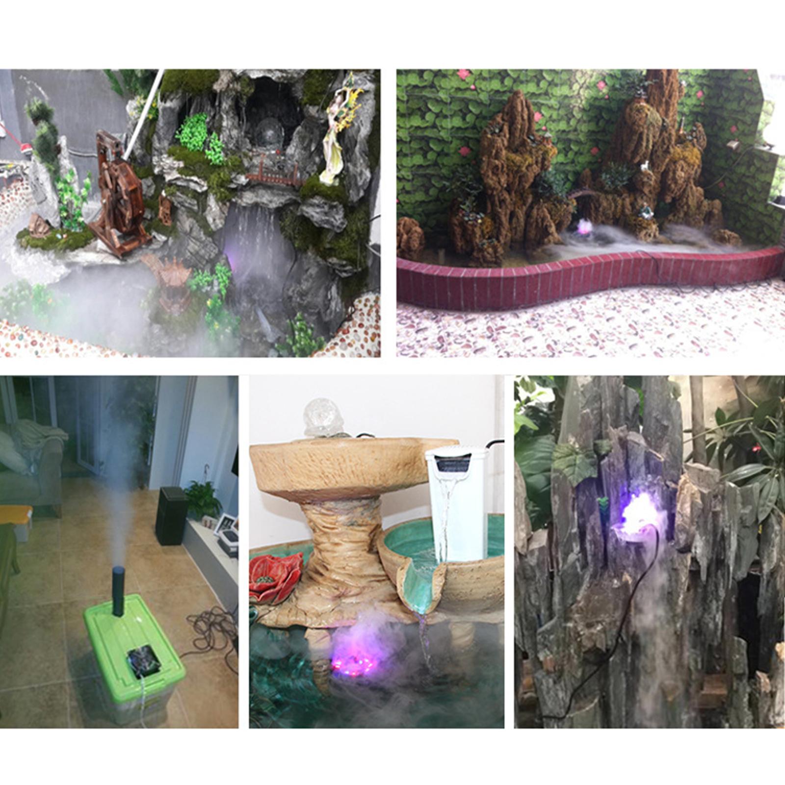 Ultrasonic Mist Fogger Mister 12 LED Fogger for Home Rockery Pond Sink Pot