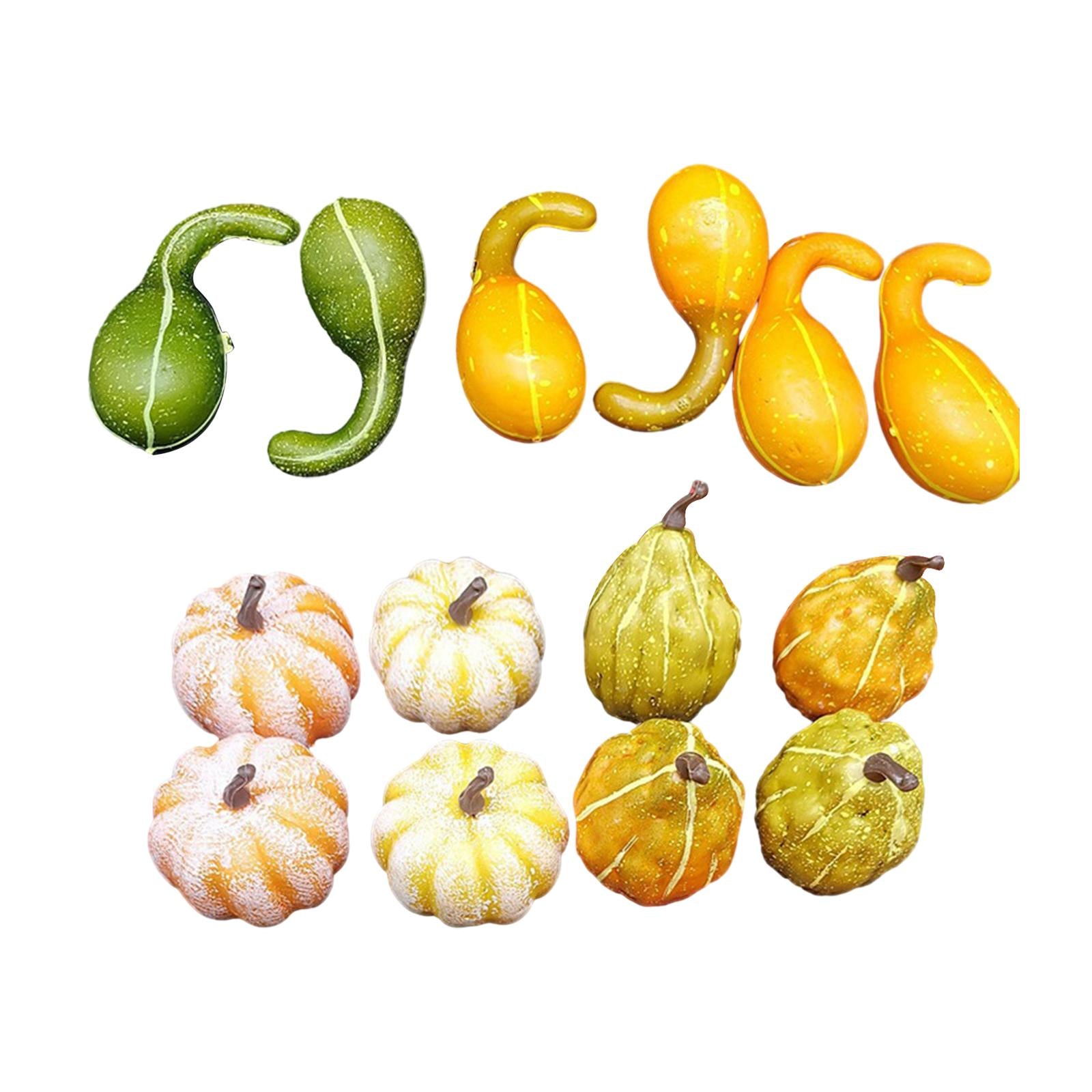 Artificial Harvest Pumpkins Halloween Vegetable Model Durable Assorted Color Style E