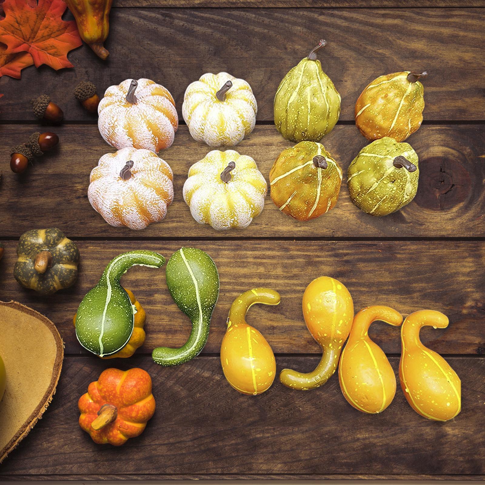 Artificial Harvest Pumpkins Halloween Vegetable Model Durable Assorted Color Style E