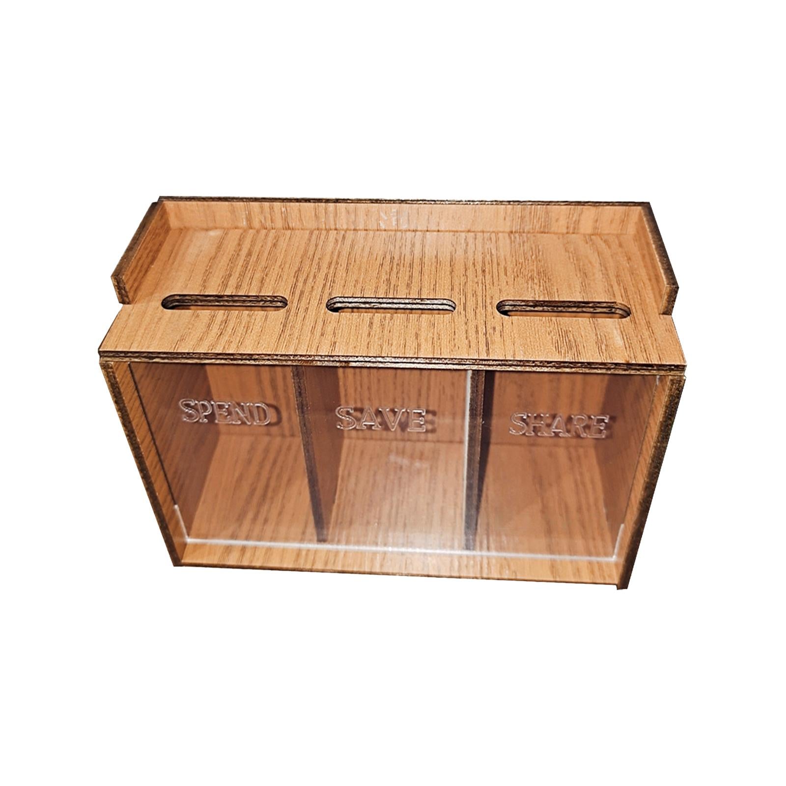 Coin Bank Money Bank Money Saving Box Desk Dorm Boys Girls Wooden Piggy Bank 15cmx10cmx5.8cm