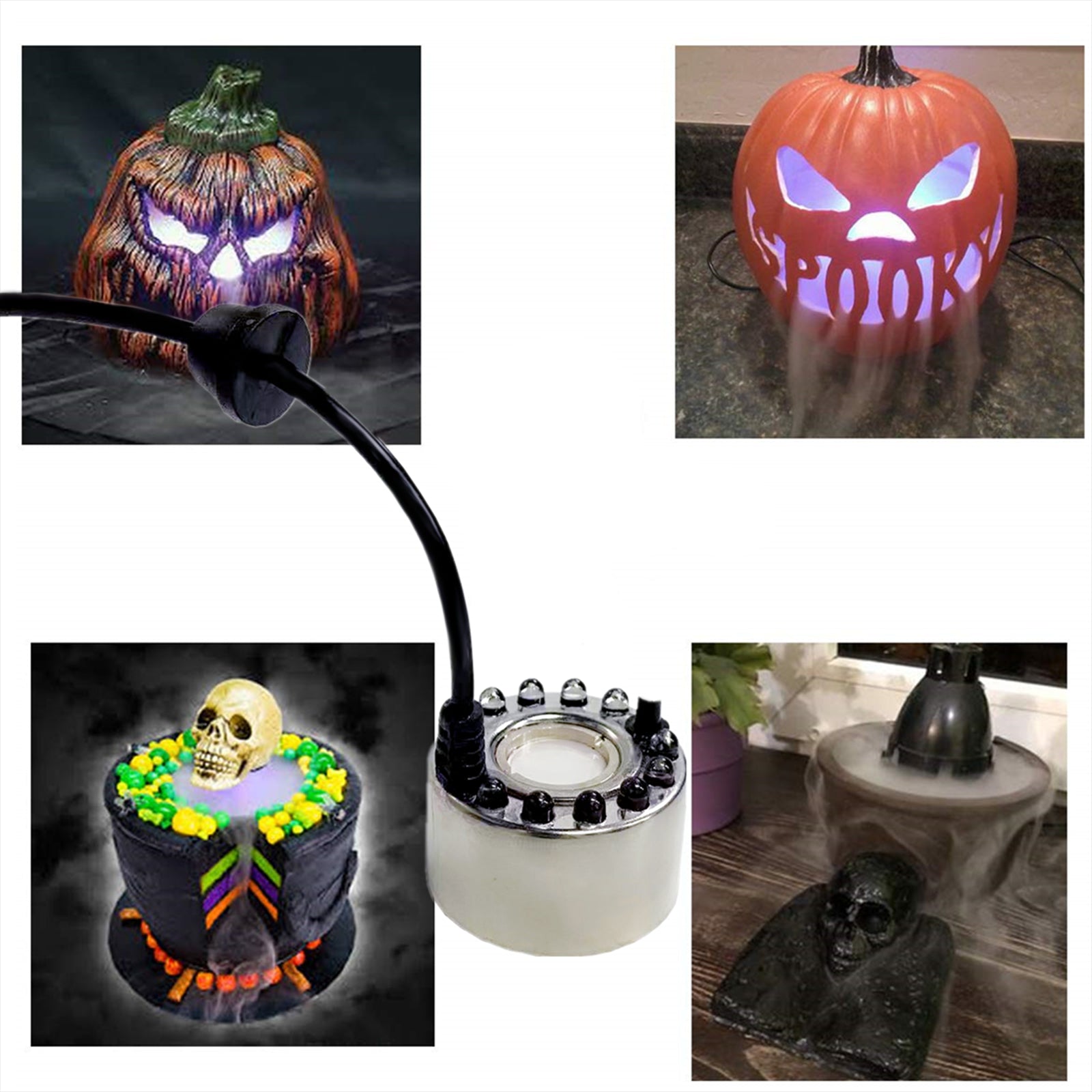 Halloween Mini Fog Mister and Witch Bucket EU Power Adapter for Vase Basin Style B