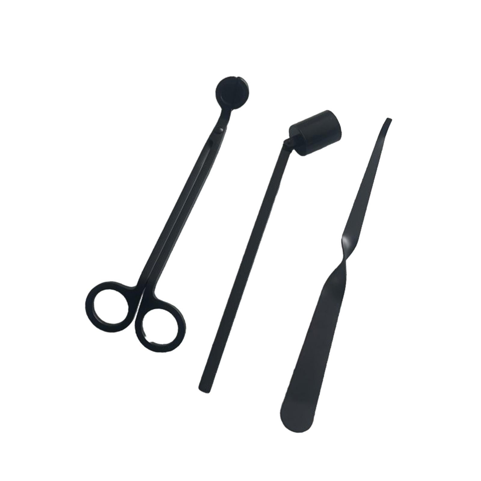 3 Pieces Candle Wick Trimmer Scissors Set Wick Cutter Candle Accessories Kit Black
