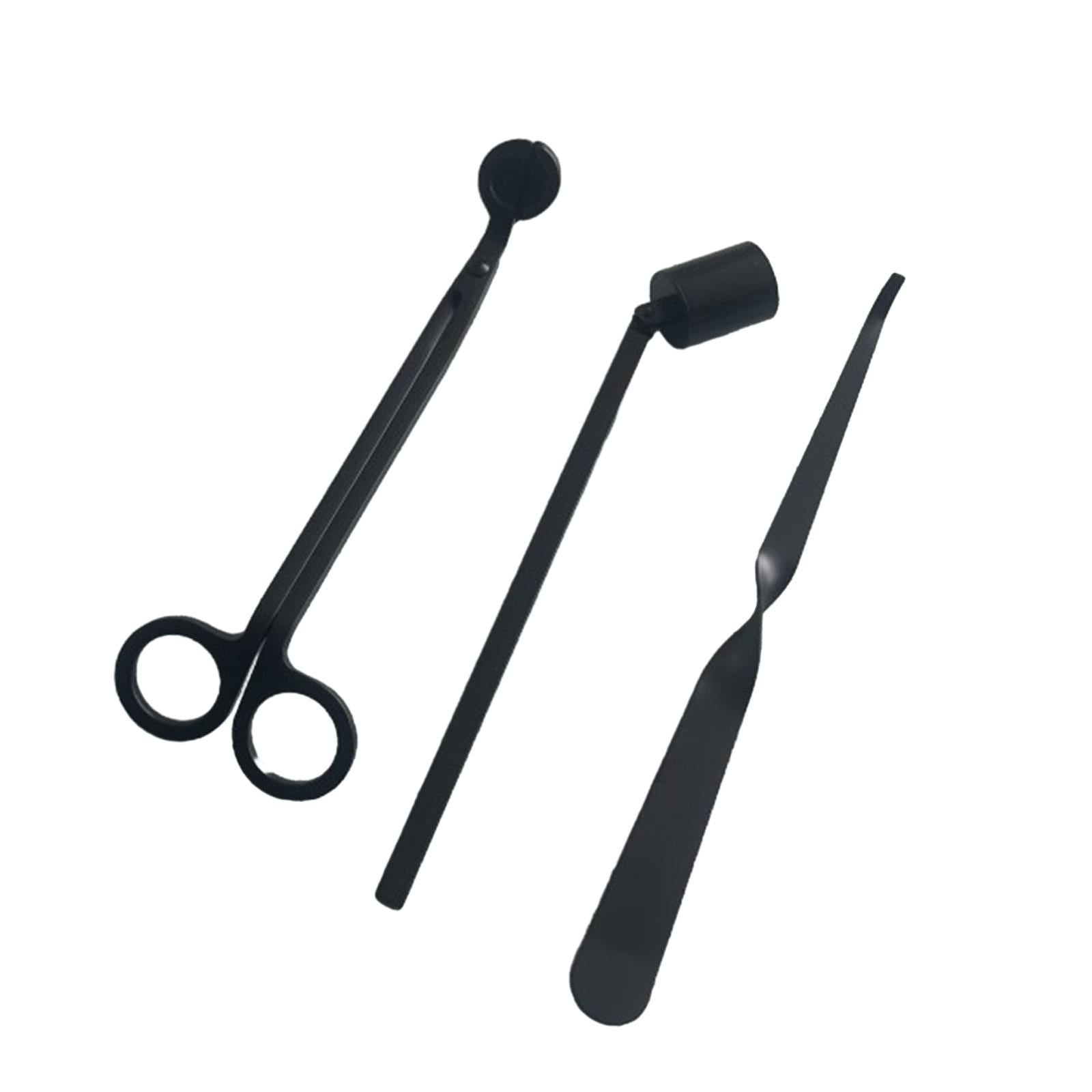 3 Pieces Candle Wick Trimmer Scissors Set Wick Cutter Candle Accessories Kit Black