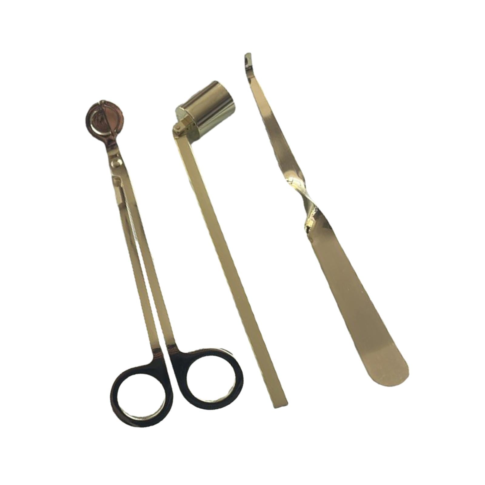 3 Pieces Candle Wick Trimmer Scissors Set Wick Cutter Candle Accessories Kit Golden