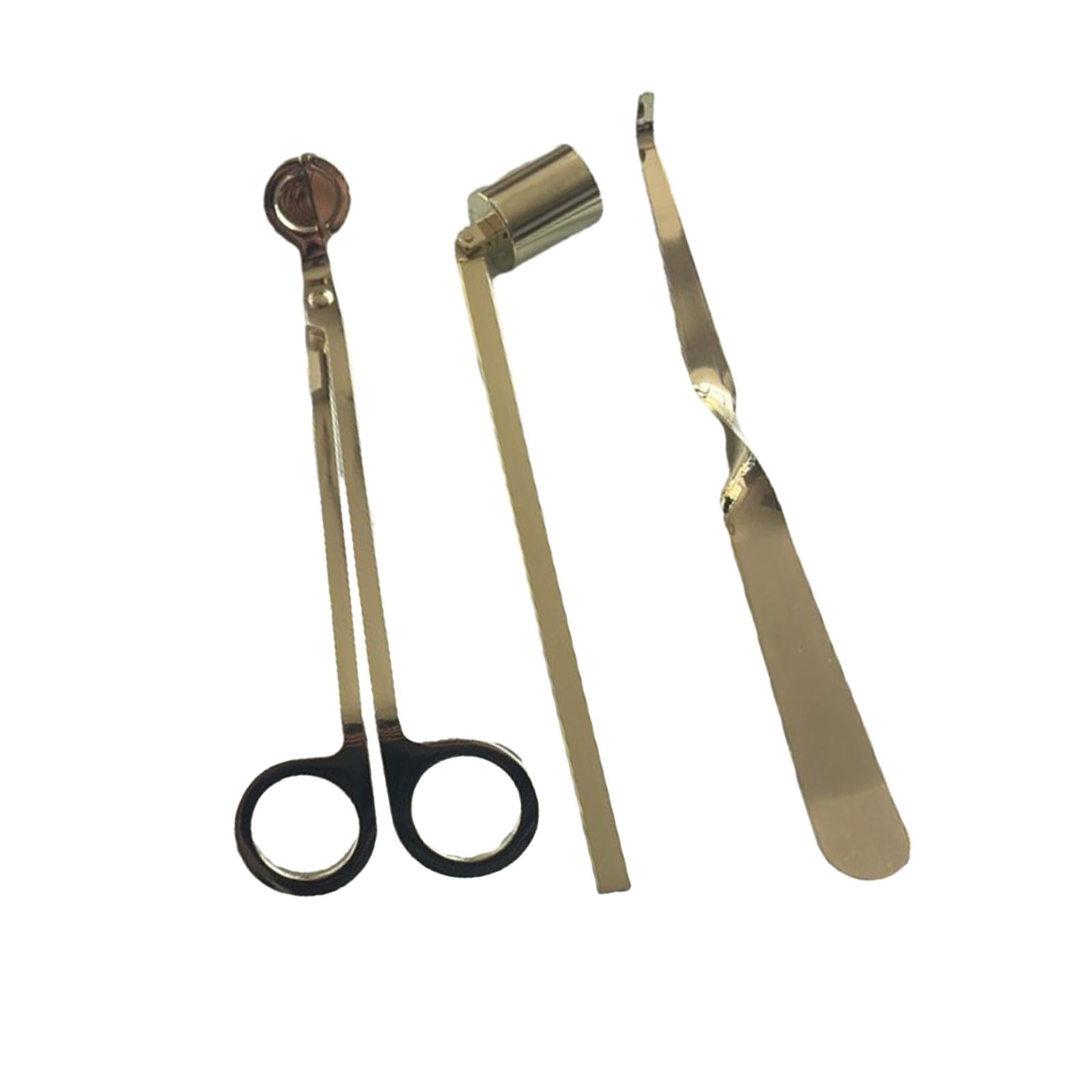 3 Pieces Candle Wick Trimmer Scissors Set Wick Cutter Candle Accessories Kit Golden