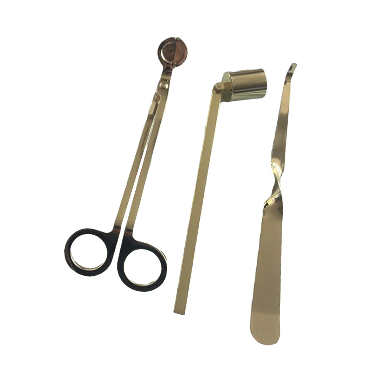 3 Pieces Candle Wick Trimmer Scissors Set Wick Cutter Candle Accessories Kit Golden