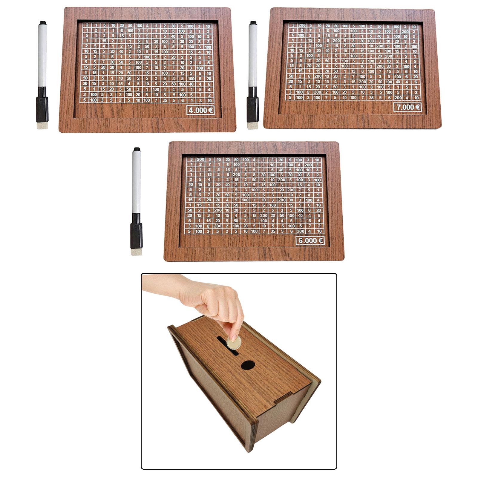 Wooden Piggy Banks Coin Money Bank Dorm Adult Bedroom Money Box with Counter 4000 EUR