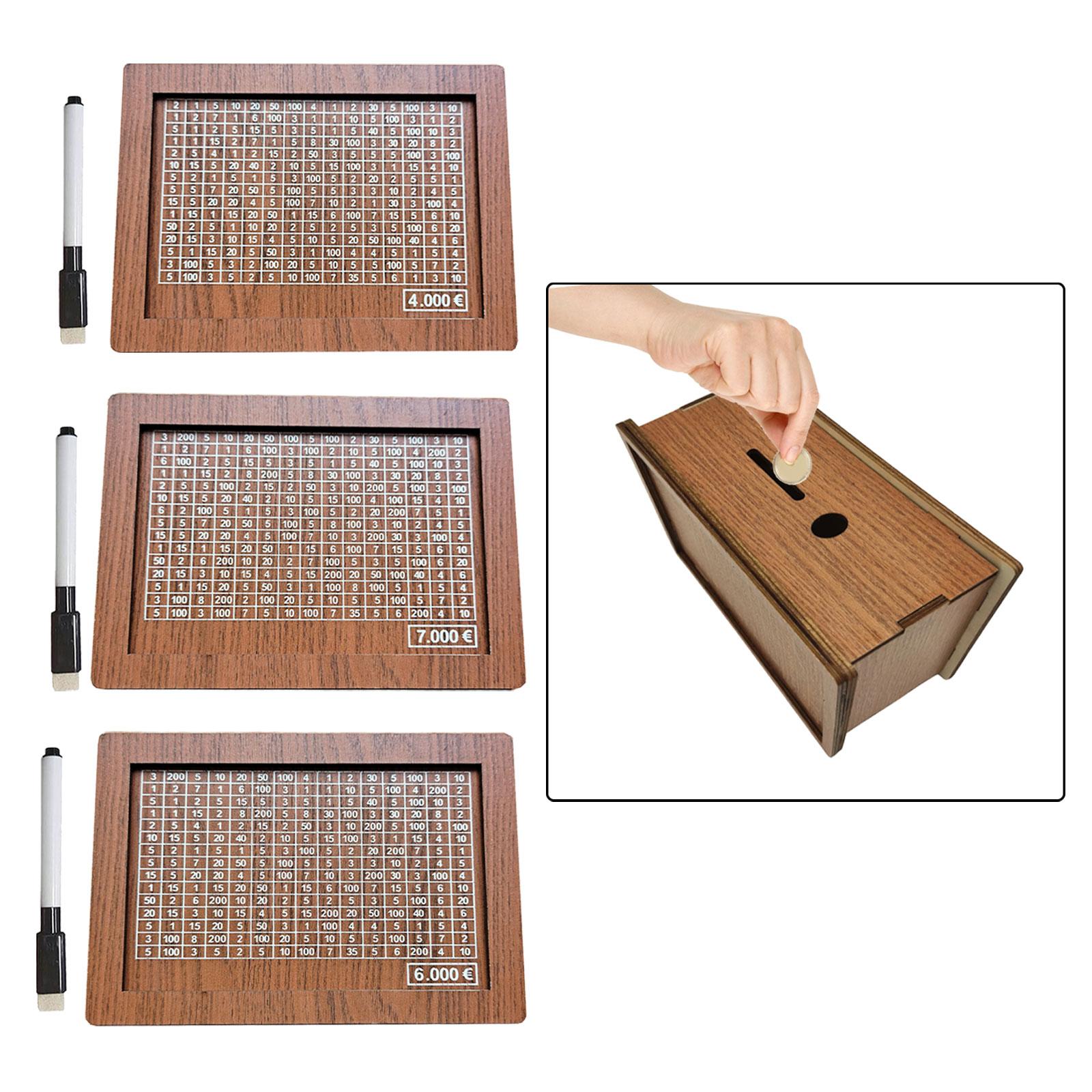 Wooden Piggy Banks Coin Money Bank Dorm Adult Bedroom Money Box with Counter 4000 EUR