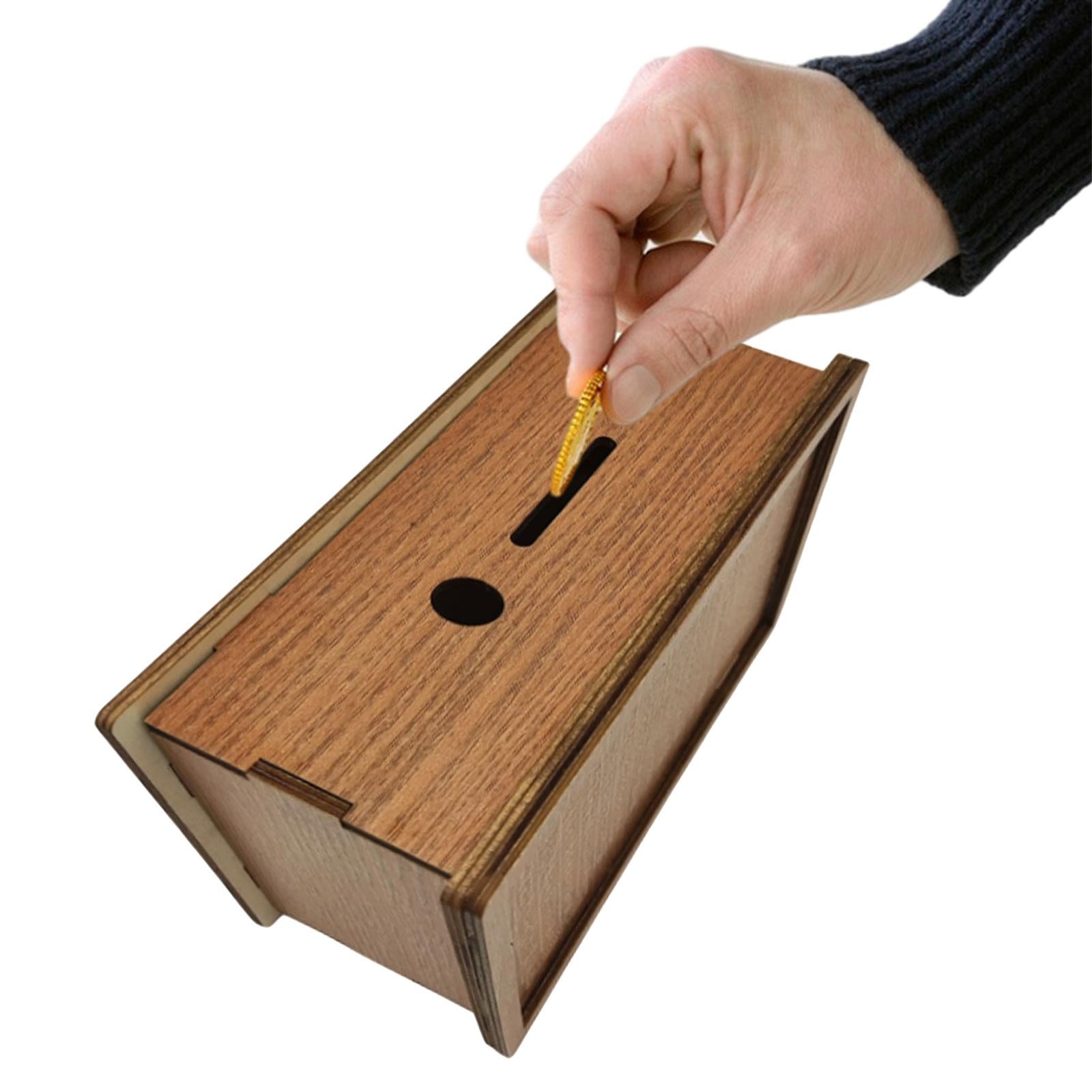 Wooden Piggy Banks Coin Money Bank Dorm Adult Bedroom Money Box with Counter 6000 EUR