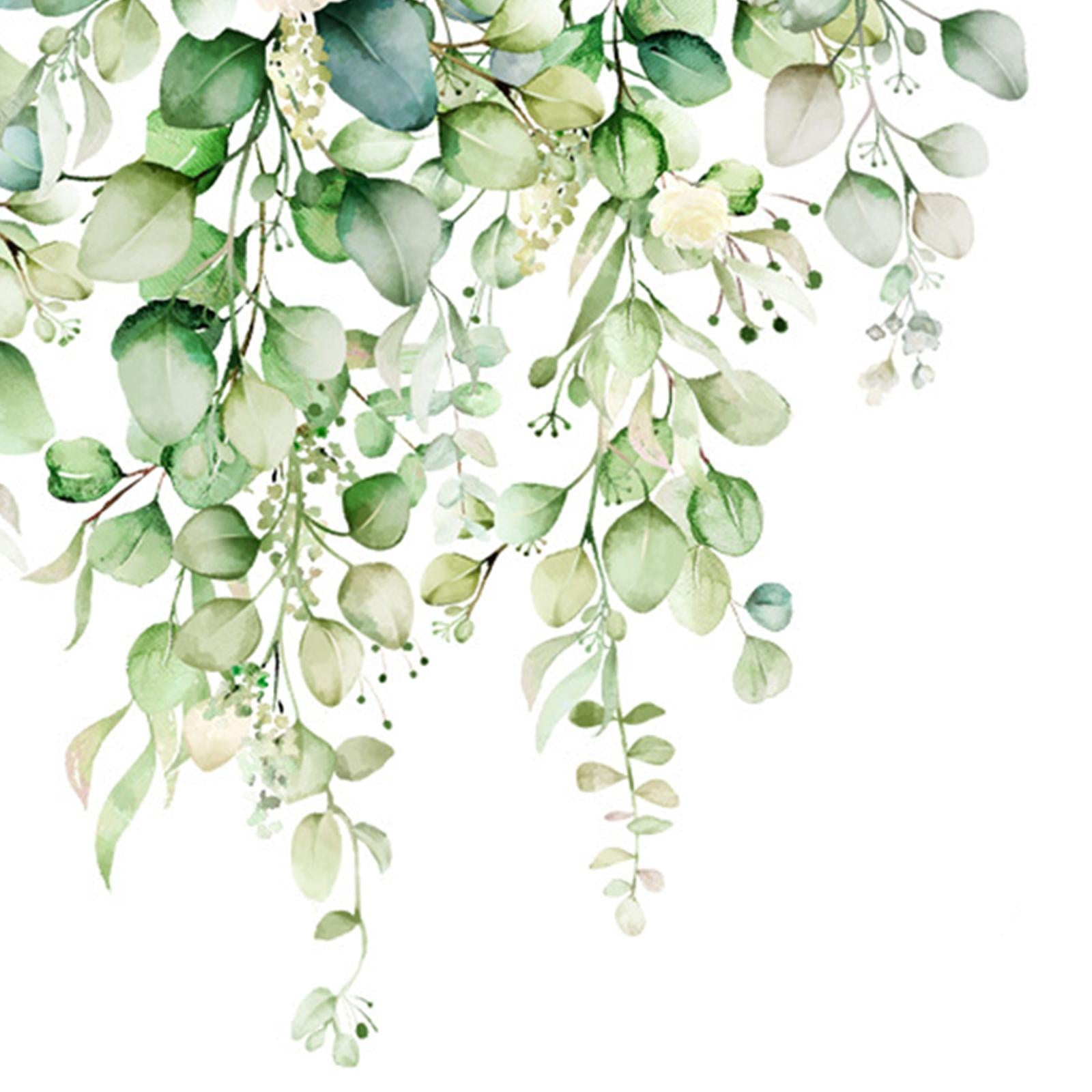 Green Plant Pattern Bathroom Toilet Wall Decal 25x35cm for WC Restroom Decor