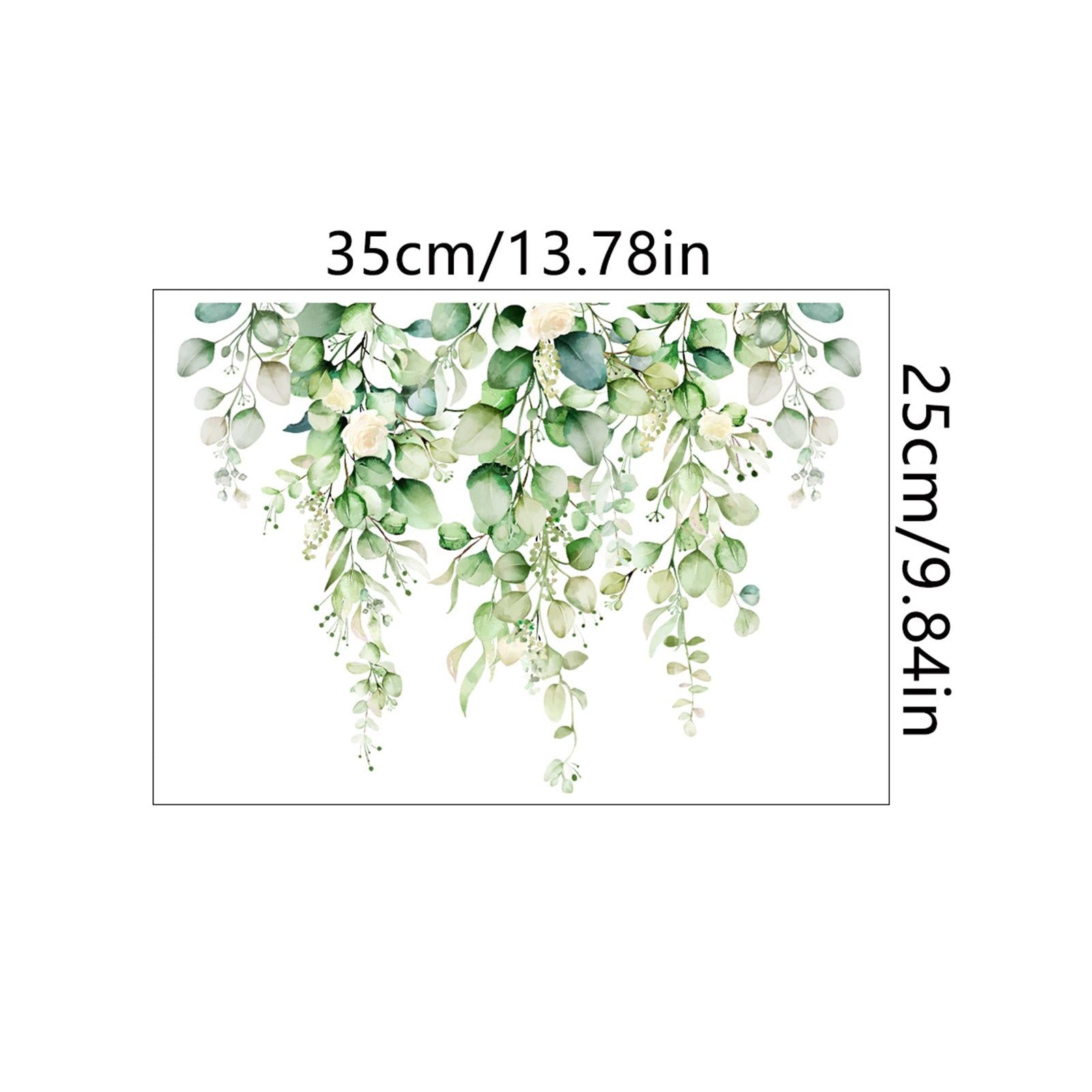 Green Plant Pattern Bathroom Toilet Wall Decal 25x35cm for WC Restroom Decor