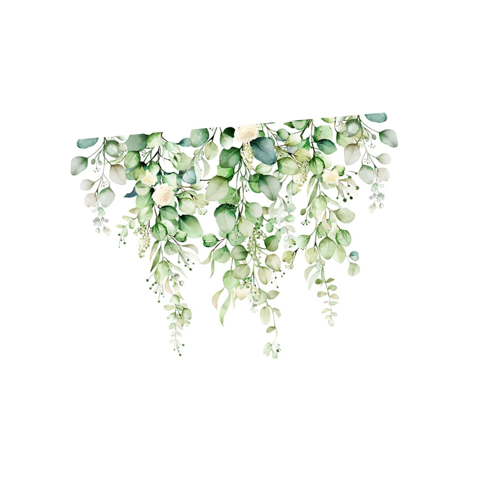 Green Plant Pattern Bathroom Toilet Wall Decal 25x35cm for WC Restroom Decor