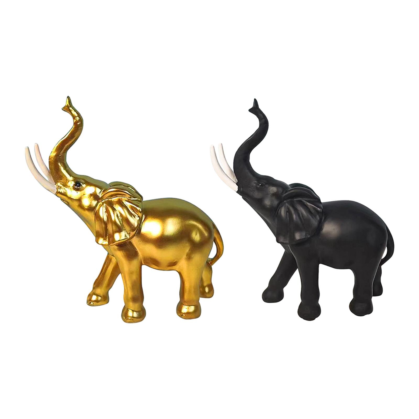 Elephant Statue Decor Ornament Desk Figurine for Exhibition Parties Entrance Gold