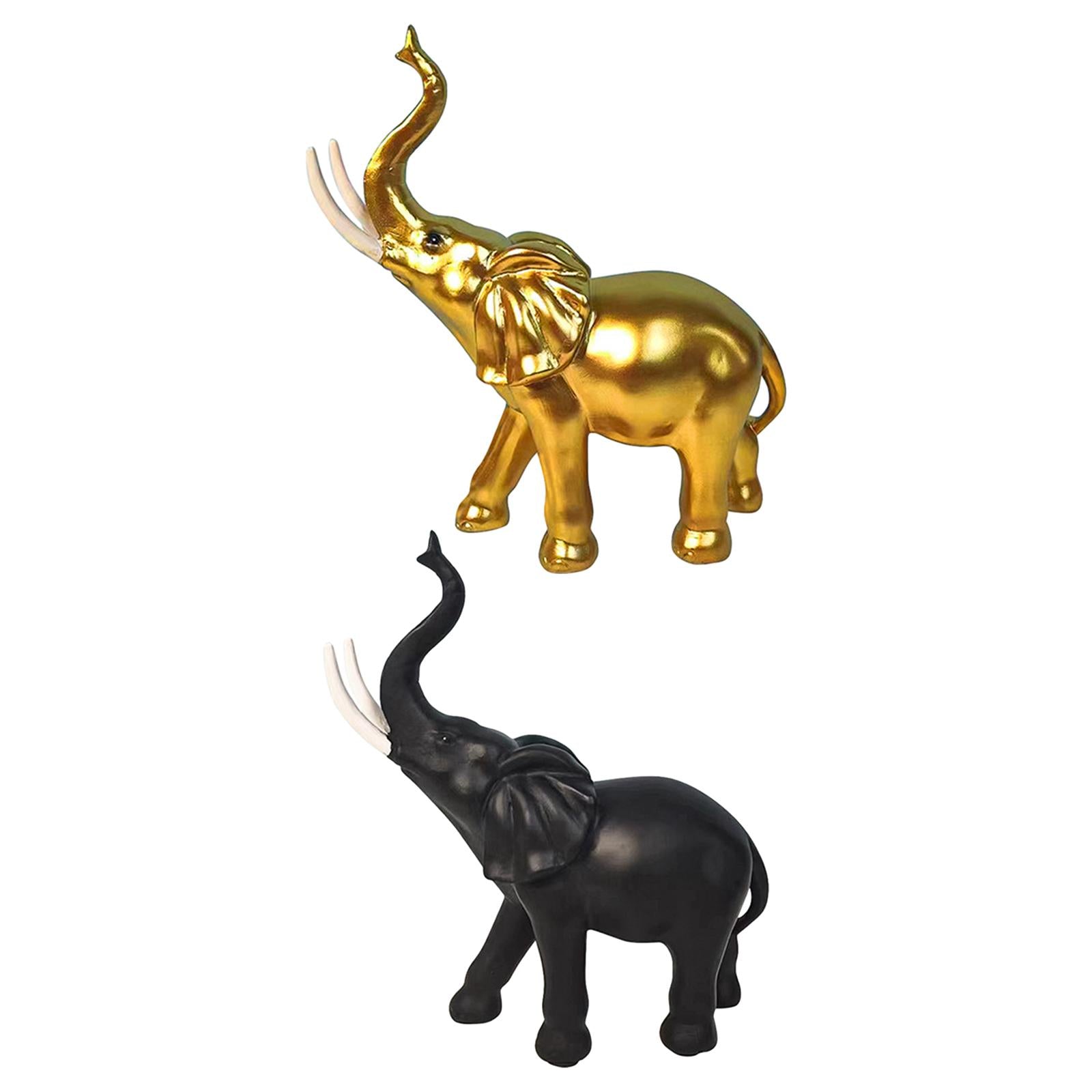 Elephant Statue Decor Ornament Desk Figurine for Exhibition Parties Entrance Gold