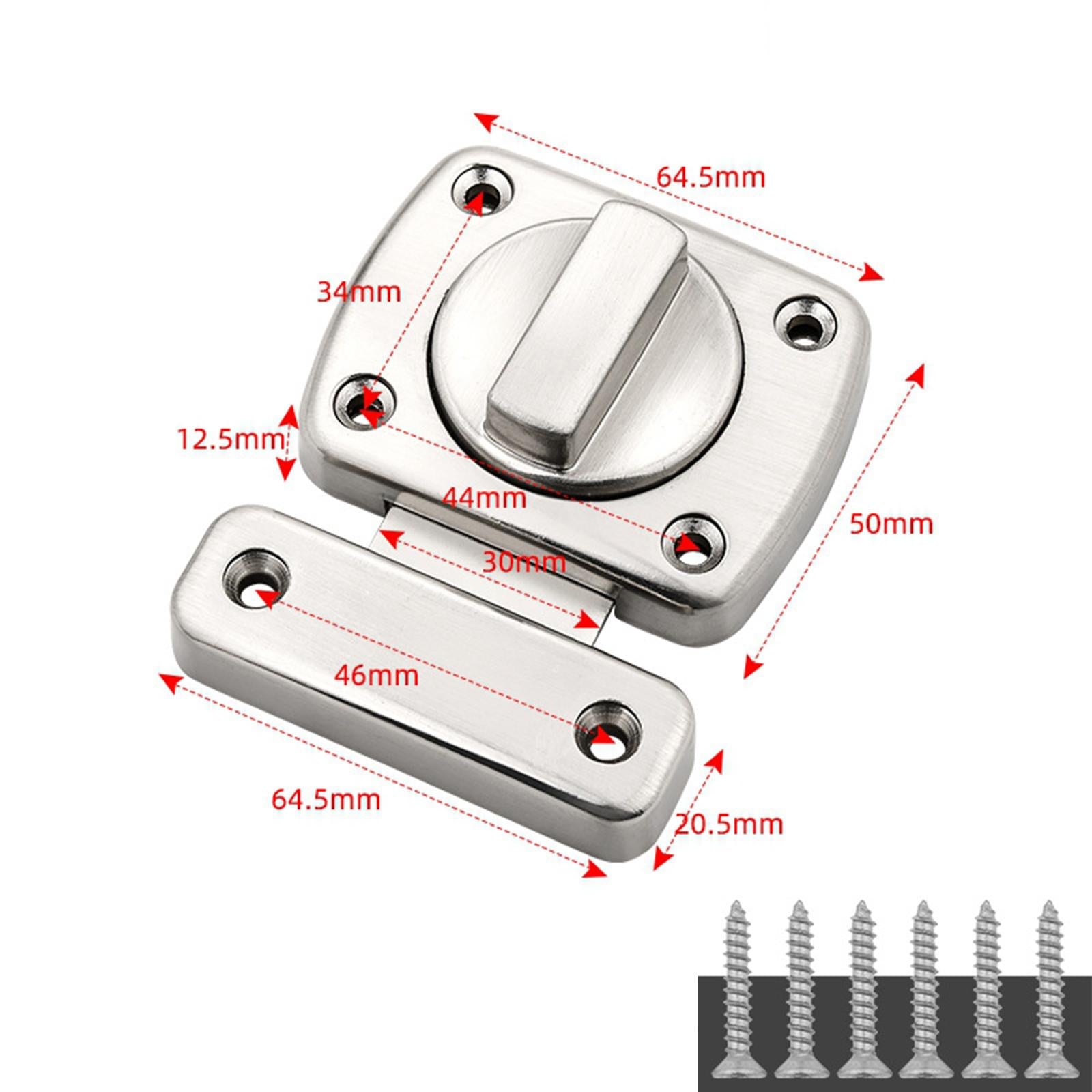 Safety Door Lock Shed with Screws Inside Door Rotate Bolt Latch Gate latches Silver
